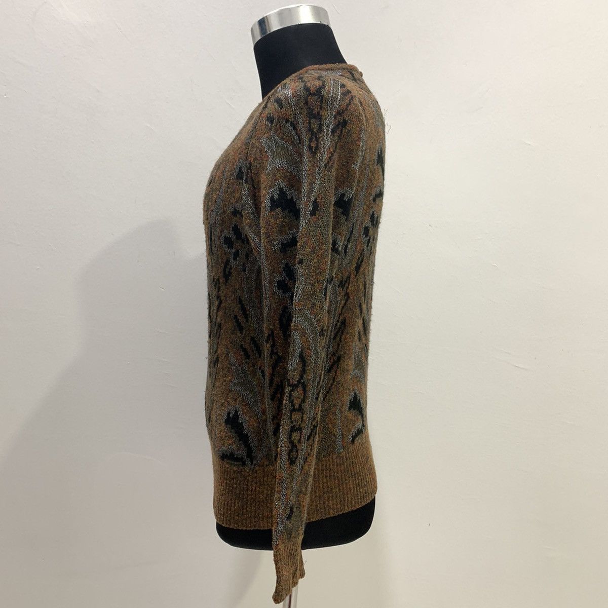 Aran Isles Knitwear × Designer ROGICA Intarsia Paisley Art Fullprint Allover Knit Sweater Size M / US 6-8 / IT 42-44 - 12 Thumbnail