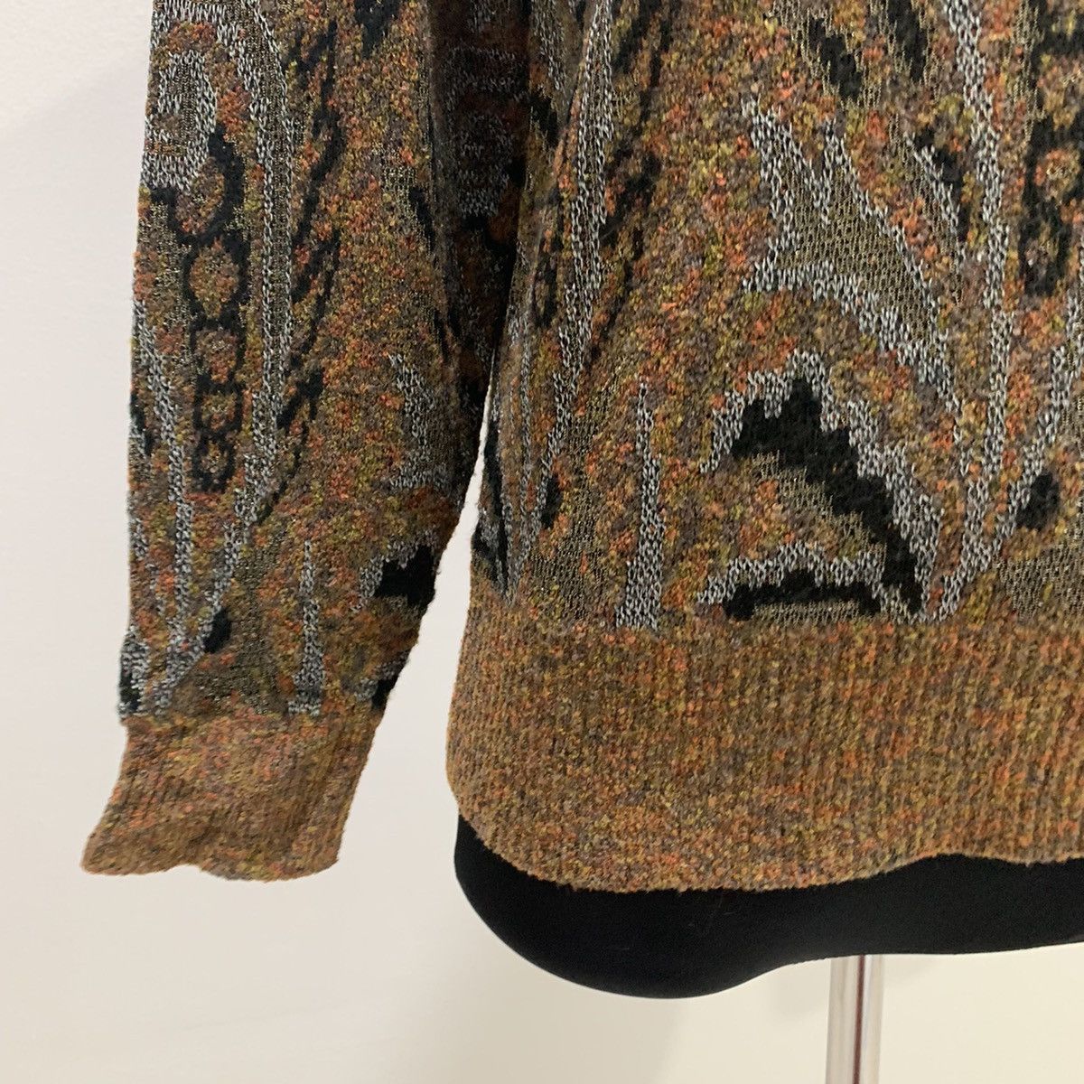 Aran Isles Knitwear × Designer ROGICA Intarsia Paisley Art Fullprint Allover Knit Sweater Size M / US 6-8 / IT 42-44 - 9 Thumbnail