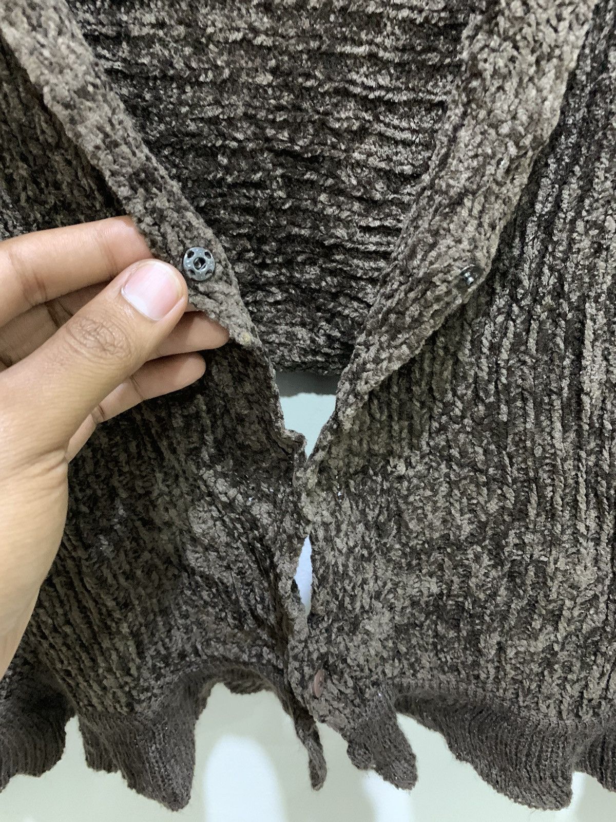 Homespun Knitwear × Other VELVET Aran Knitwear Scarf Muffler Fur Cape Button Cardigan Size M / US 6-8 / IT 42-44 - 9 Thumbnail