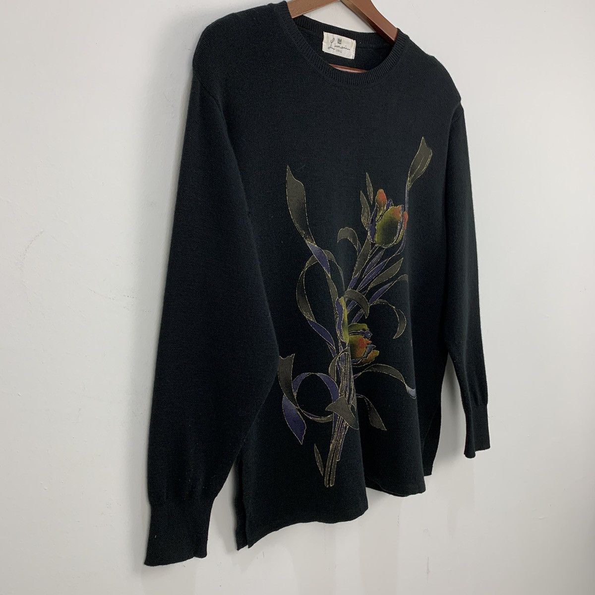 Japanese Brand LM Big Logo Lace Flower Graphic Painted Crewneck Sweatshirt Size L / US 10 / IT 46 - 5 Thumbnail