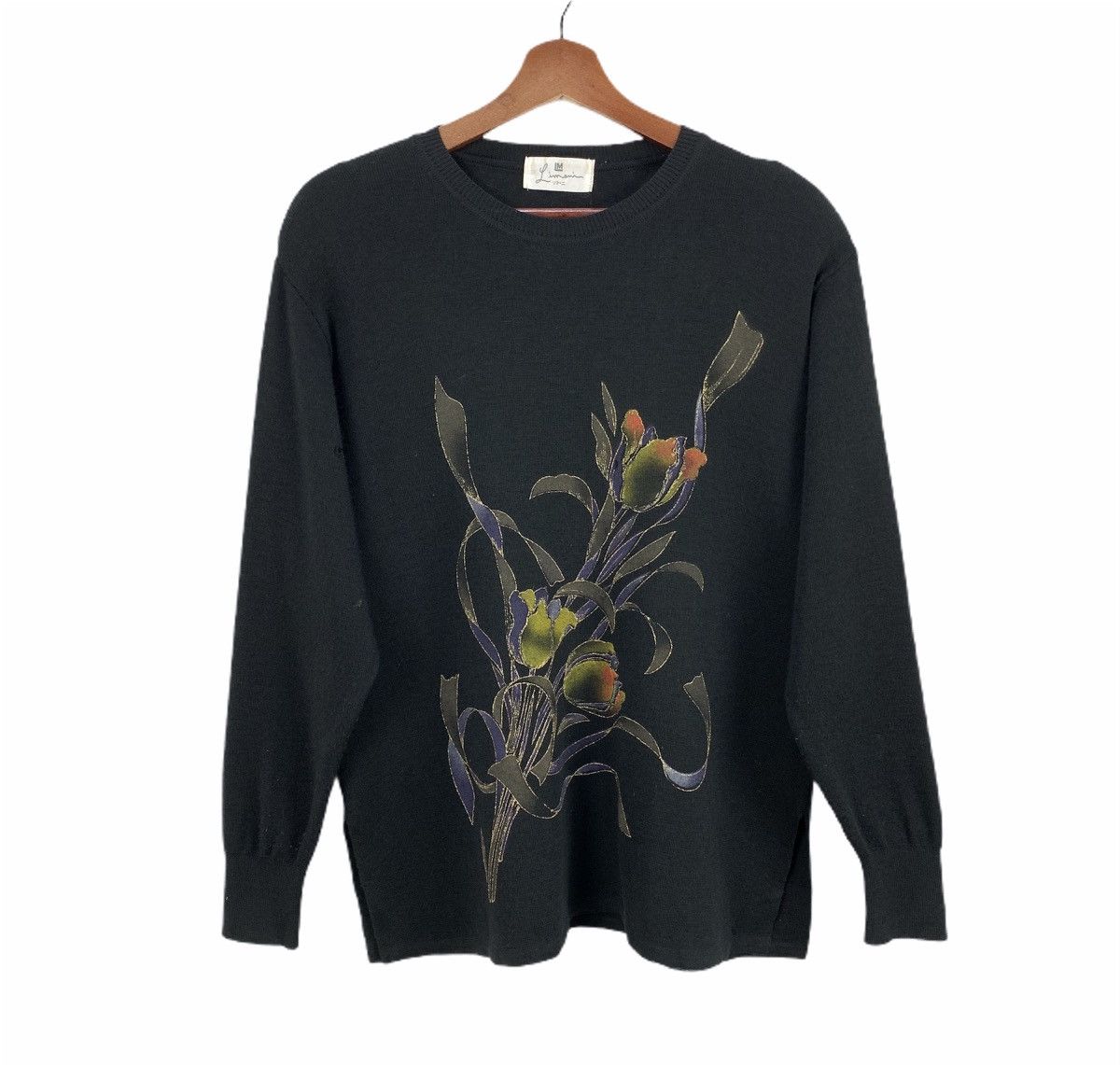 Japanese Brand LM Big Logo Lace Flower Graphic Painted Crewneck Sweatshirt Size L / US 10 / IT 46 - 1 Thumbnail