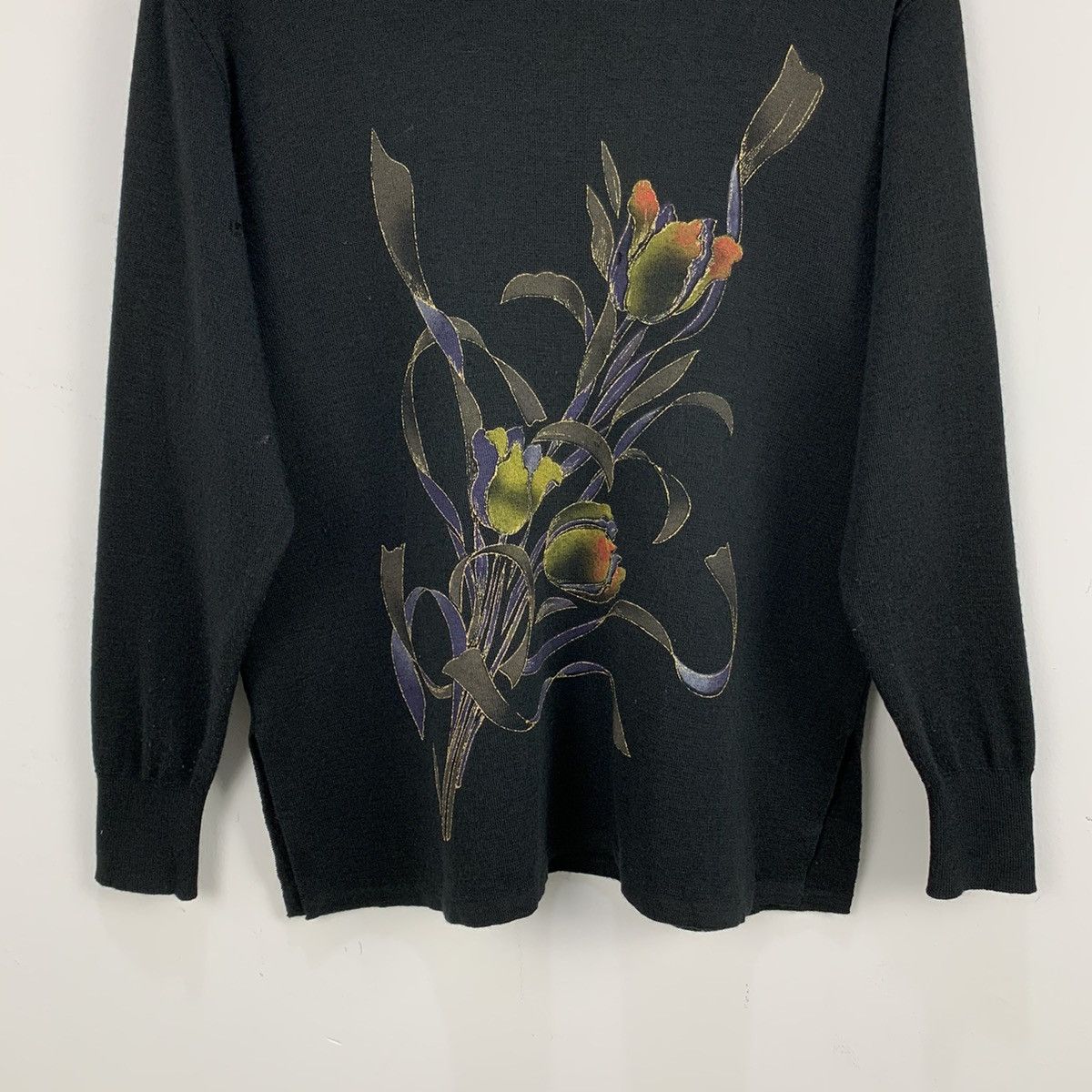 Japanese Brand LM Big Logo Lace Flower Graphic Painted Crewneck Sweatshirt Size L / US 10 / IT 46 - 4 Thumbnail