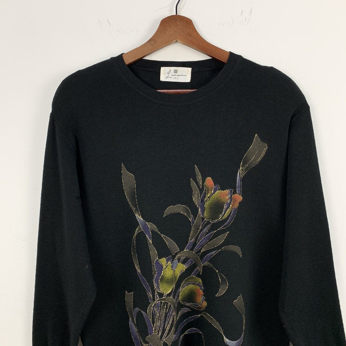 Japanese Brand LM Big Logo Lace Flower Graphic Painted Crewneck Sweatshirt Size L / US 10 / IT 46 - 3 Thumbnail