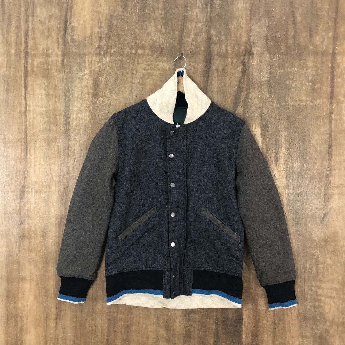 Japanese Brand JAPANESE BRAND GREY WOOL VARSITY JACKET #1869 Size US M / EU 48-50 / 2 - 1 Thumbnail