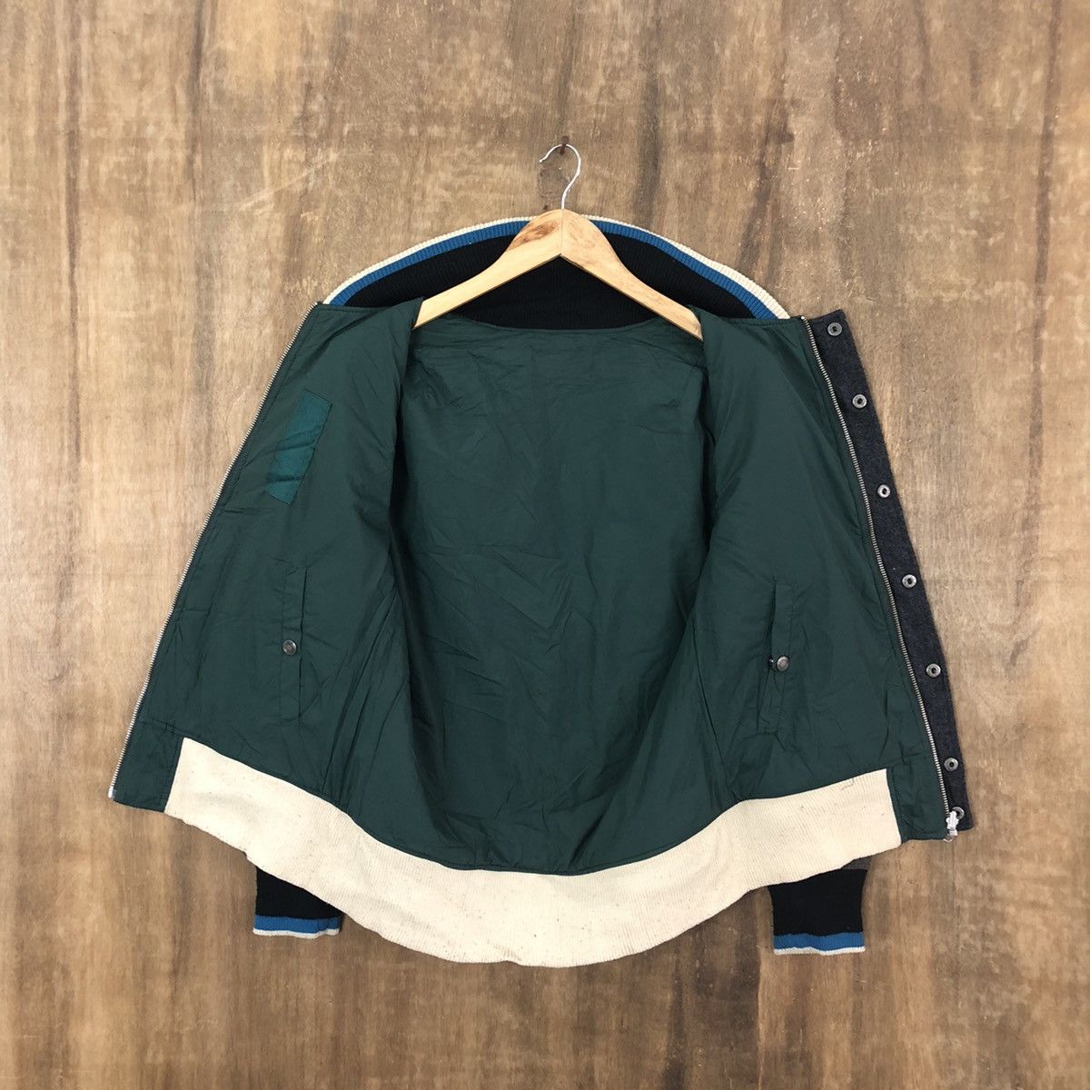 Japanese Brand JAPANESE BRAND GREY WOOL VARSITY JACKET #1869 Size US M / EU 48-50 / 2 - 5 Thumbnail