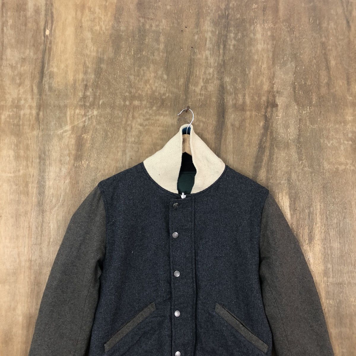 Japanese Brand JAPANESE BRAND GREY WOOL VARSITY JACKET #1869 Size US M / EU 48-50 / 2 - 2 Thumbnail
