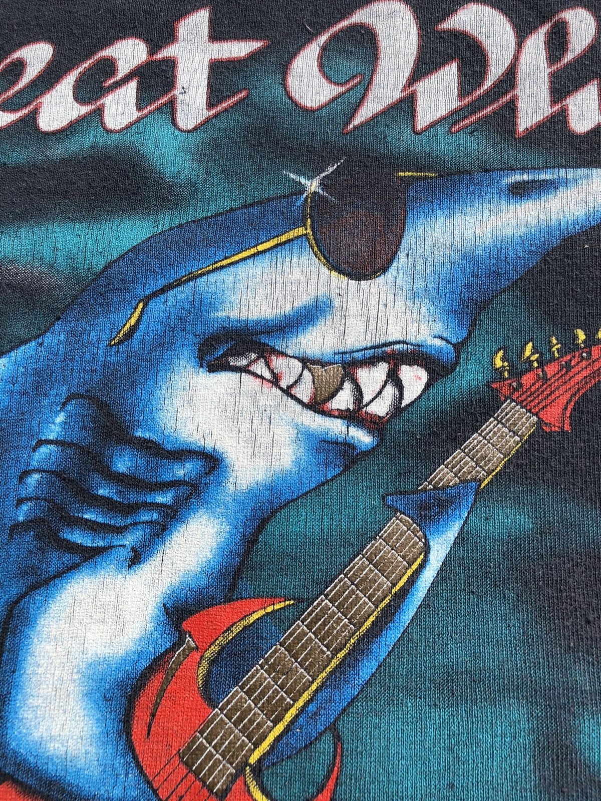 Band Tees Vintage 1988 Great White Bite Back Tour Faded Black Tee Size US L / EU 52-54 / 3 - 4 Thumbnail