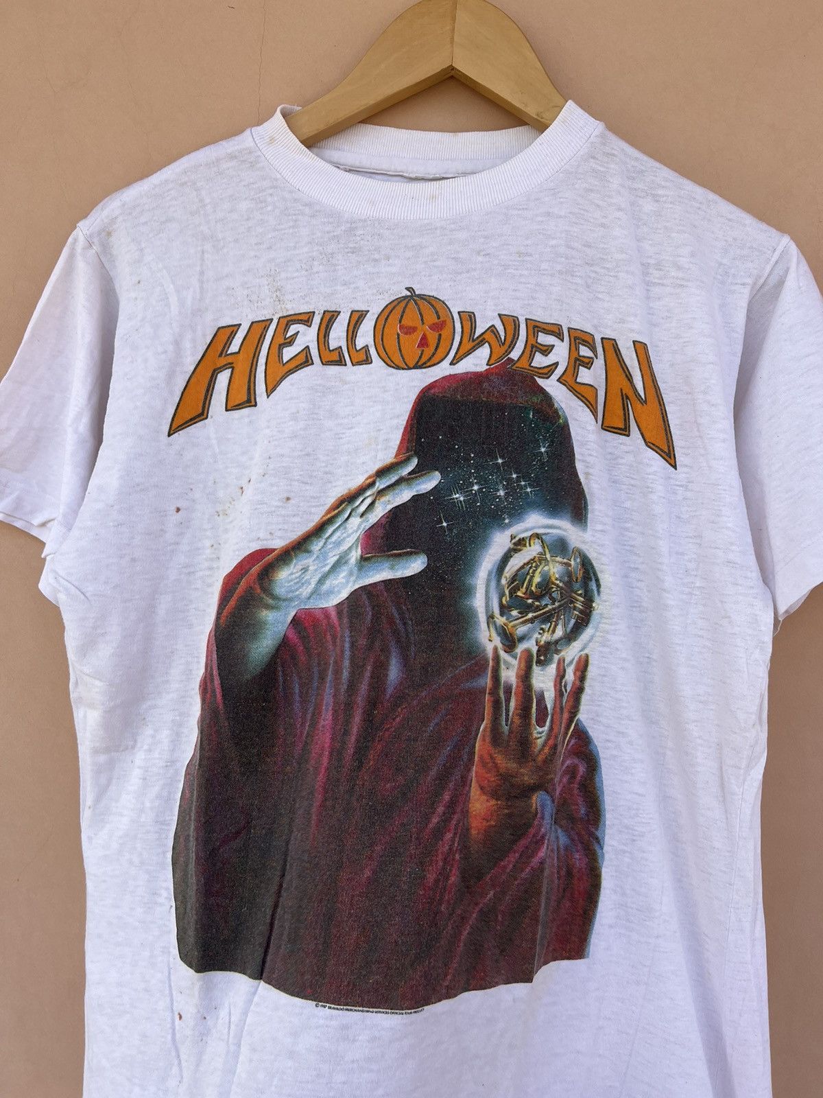 Band Tees Vintage 1987 Helloween Keeper of the Seven Keys White Tee Size US M / EU 48-50 / 2 - 2 Thumbnail