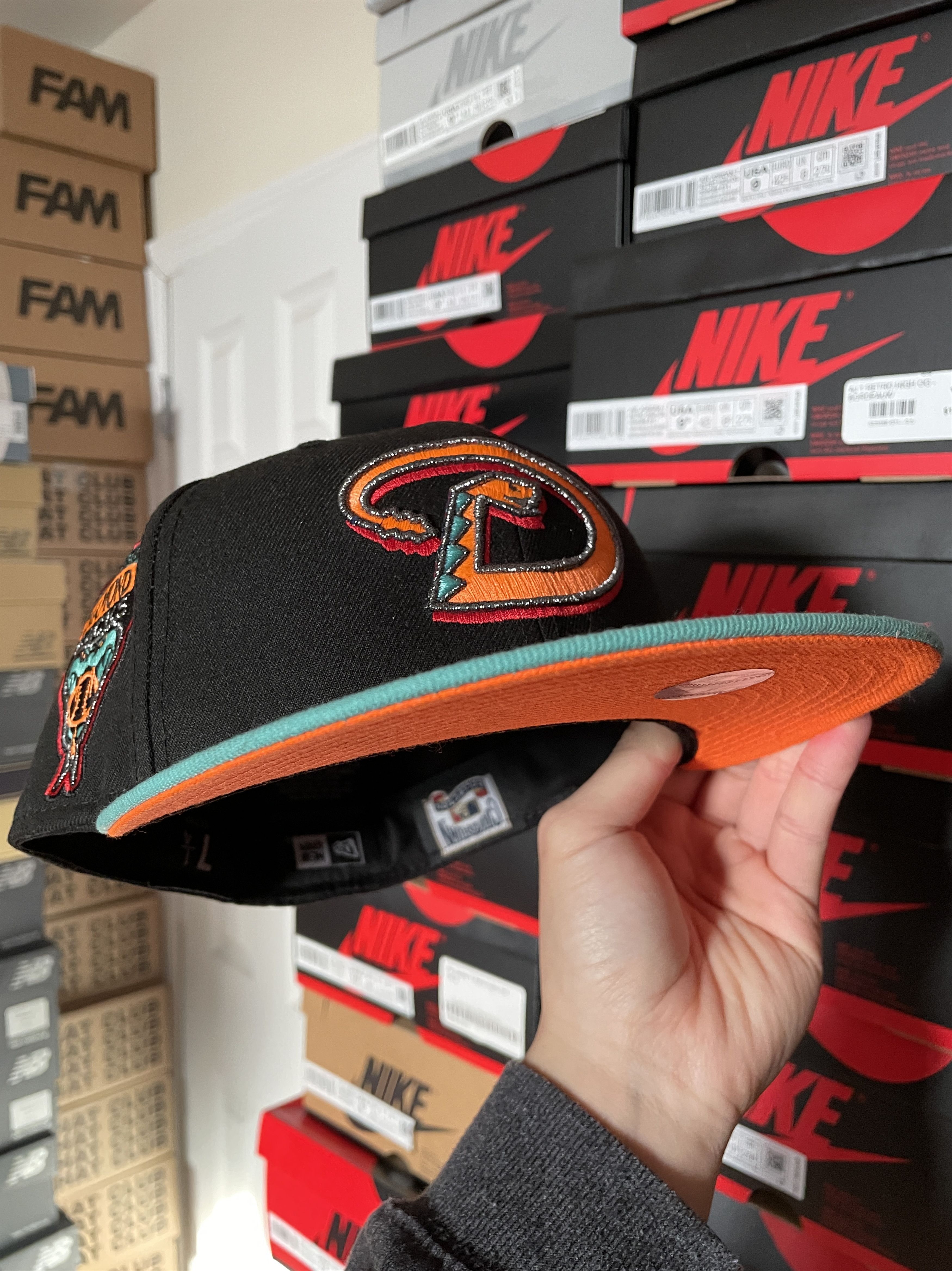 MLB × New Era Black Orange Arizona Diamondbacks 7 1/4 Mint 1998 Inaugural Size ONE SIZE - 7 Thumbnail