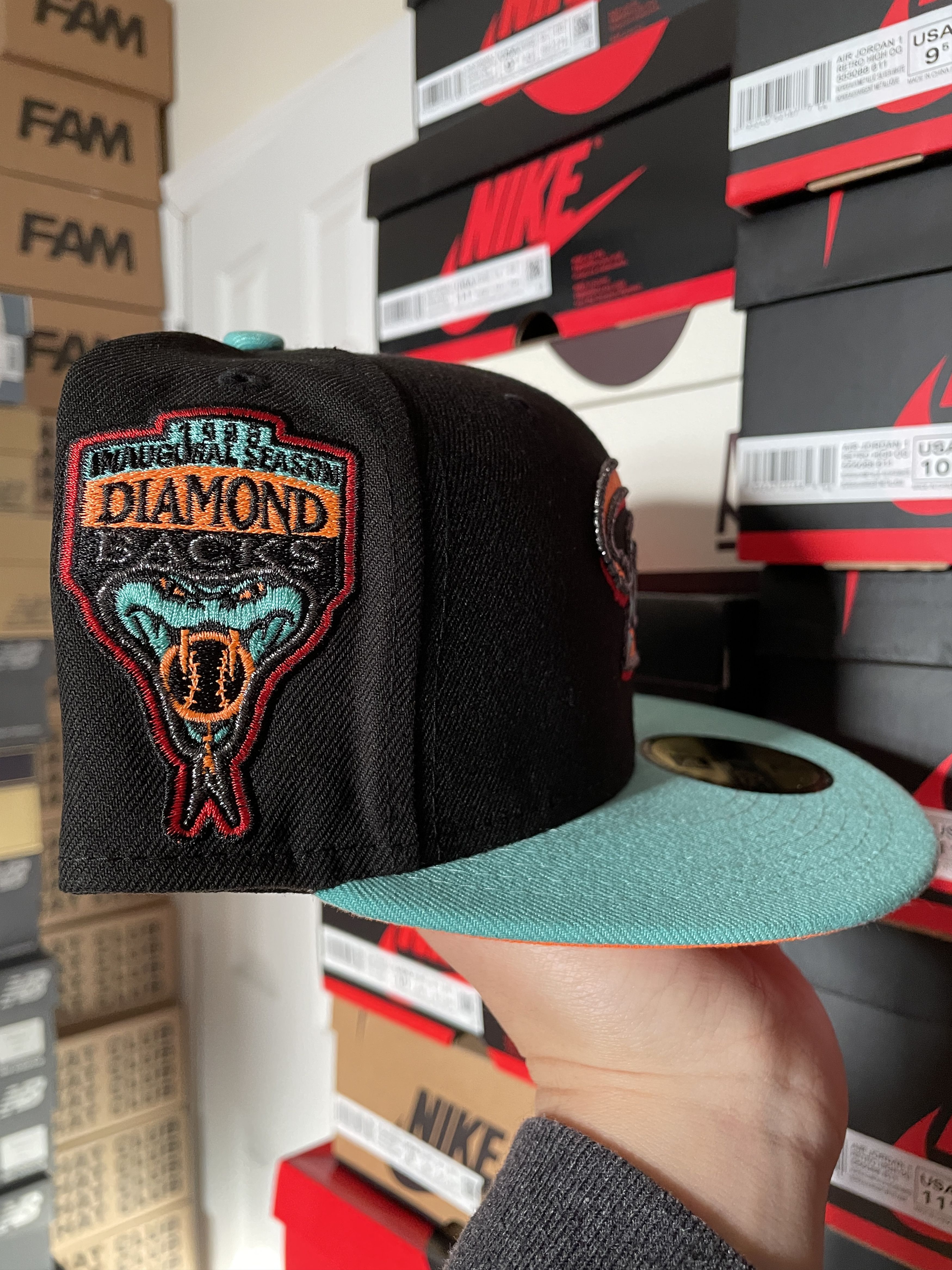 MLB × New Era Black Orange Arizona Diamondbacks 7 1/4 Mint 1998 Inaugural Size ONE SIZE - 3 Thumbnail