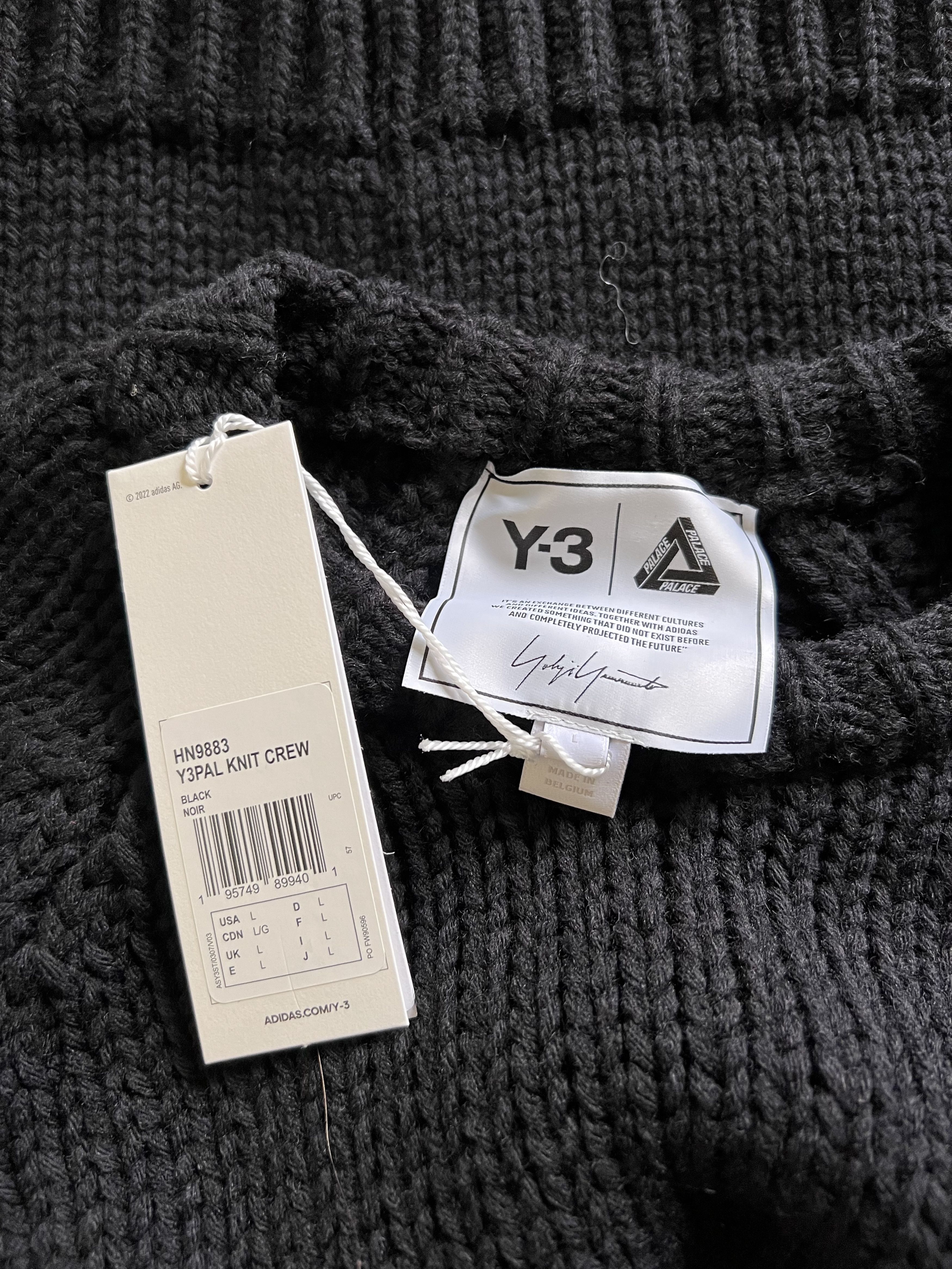 Palace × Y-3 Palace Y-3 Yohji Yamamoto Skeleton Knit Sweater in Black Size US L / EU 52-54 / 3 - 7 Thumbnail