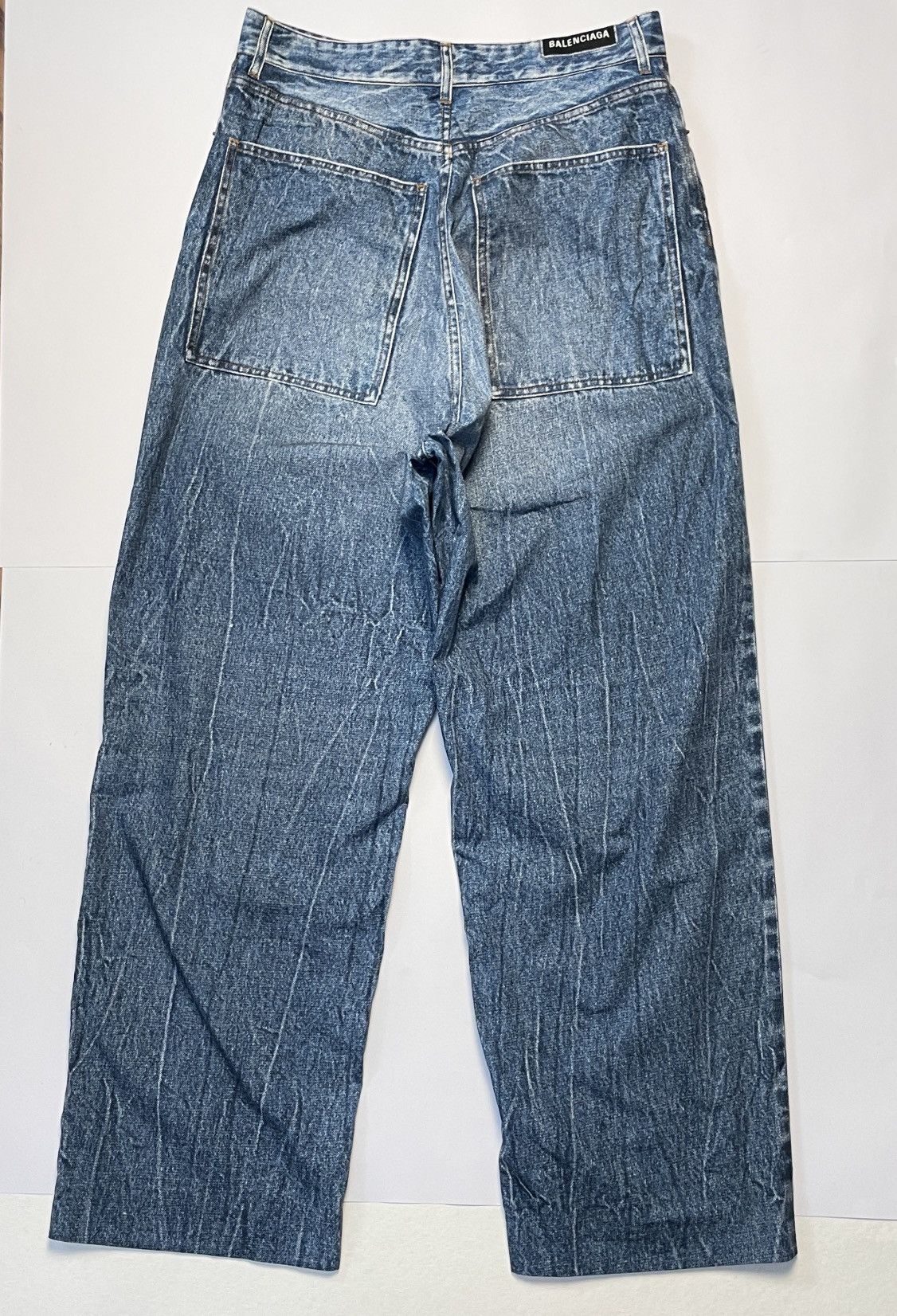 Balenciaga BALENCIAGA TROMPE L'OEIL DENIM PRINT BAGGY PANTS Size US 28 / EU 44 - 4 Thumbnail