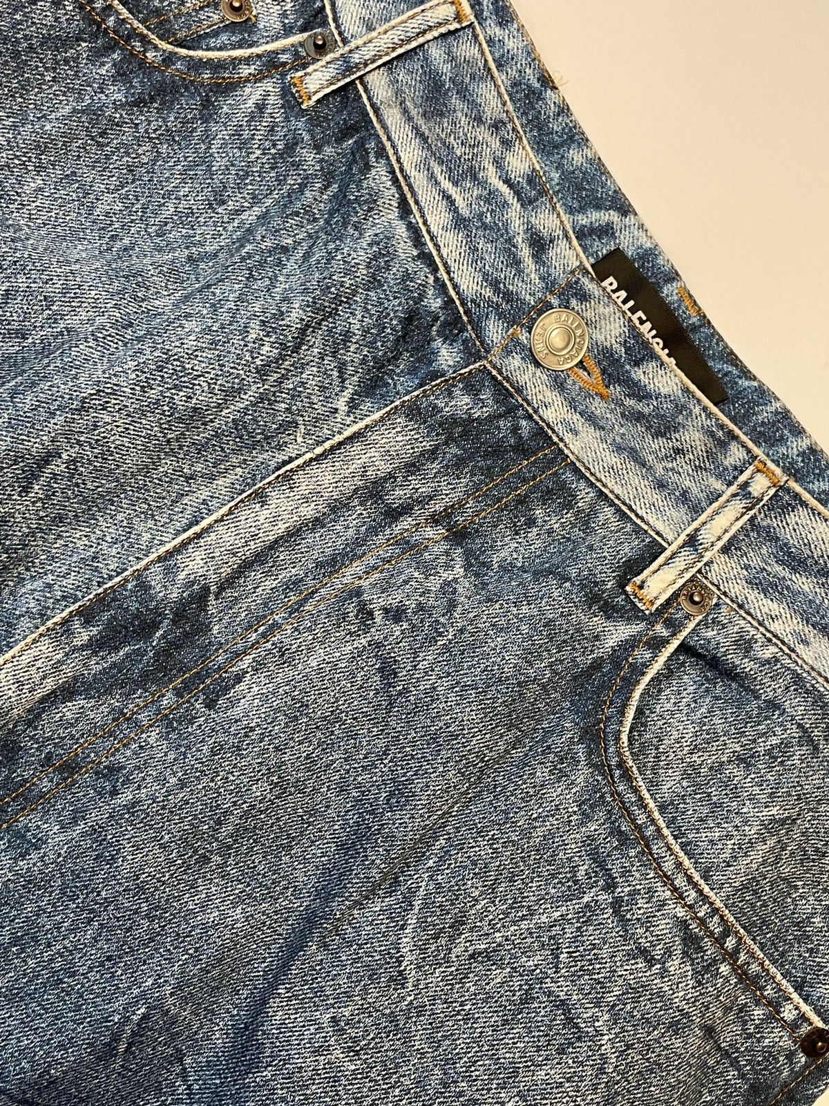 Balenciaga BALENCIAGA TROMPE L'OEIL DENIM PRINT BAGGY PANTS Size US 28 / EU 44 - 5 Thumbnail