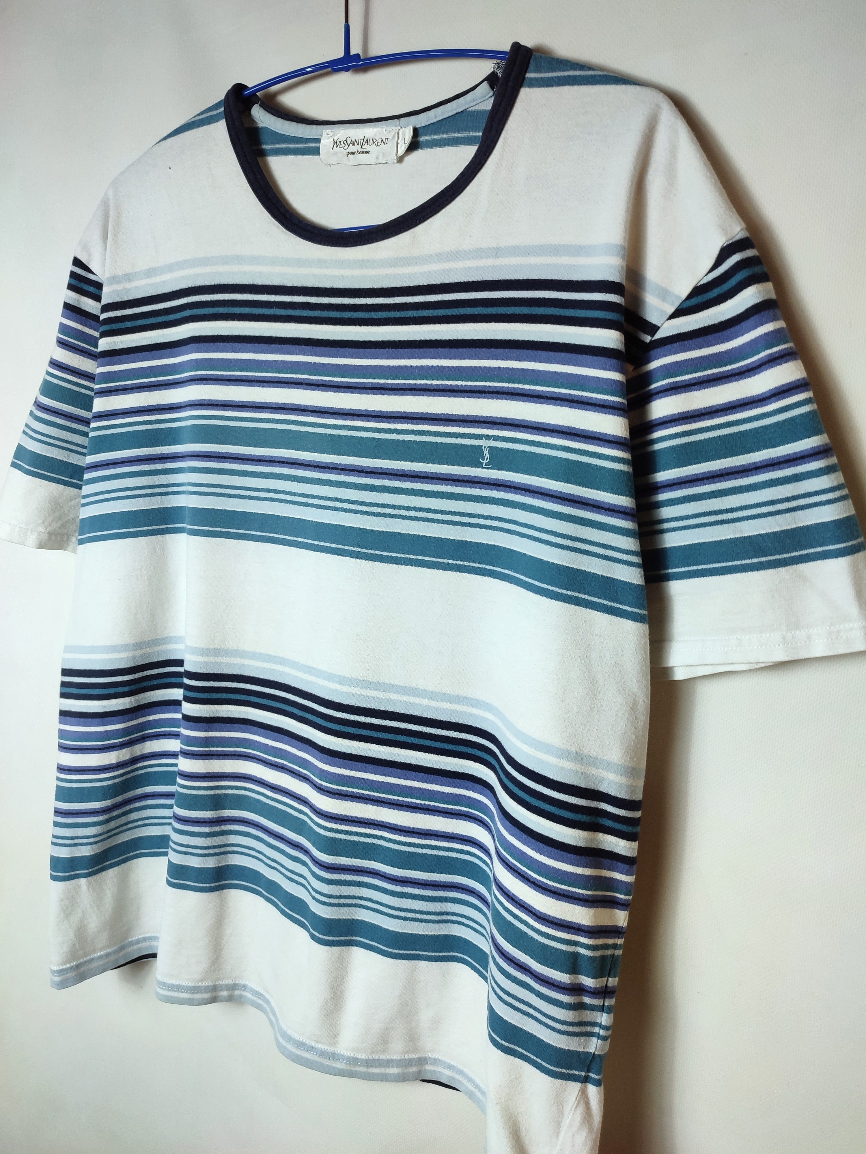 Vintage Vintage Ysl striped t shirt Size US S / EU 44-46 / 1 - 3 Thumbnail
