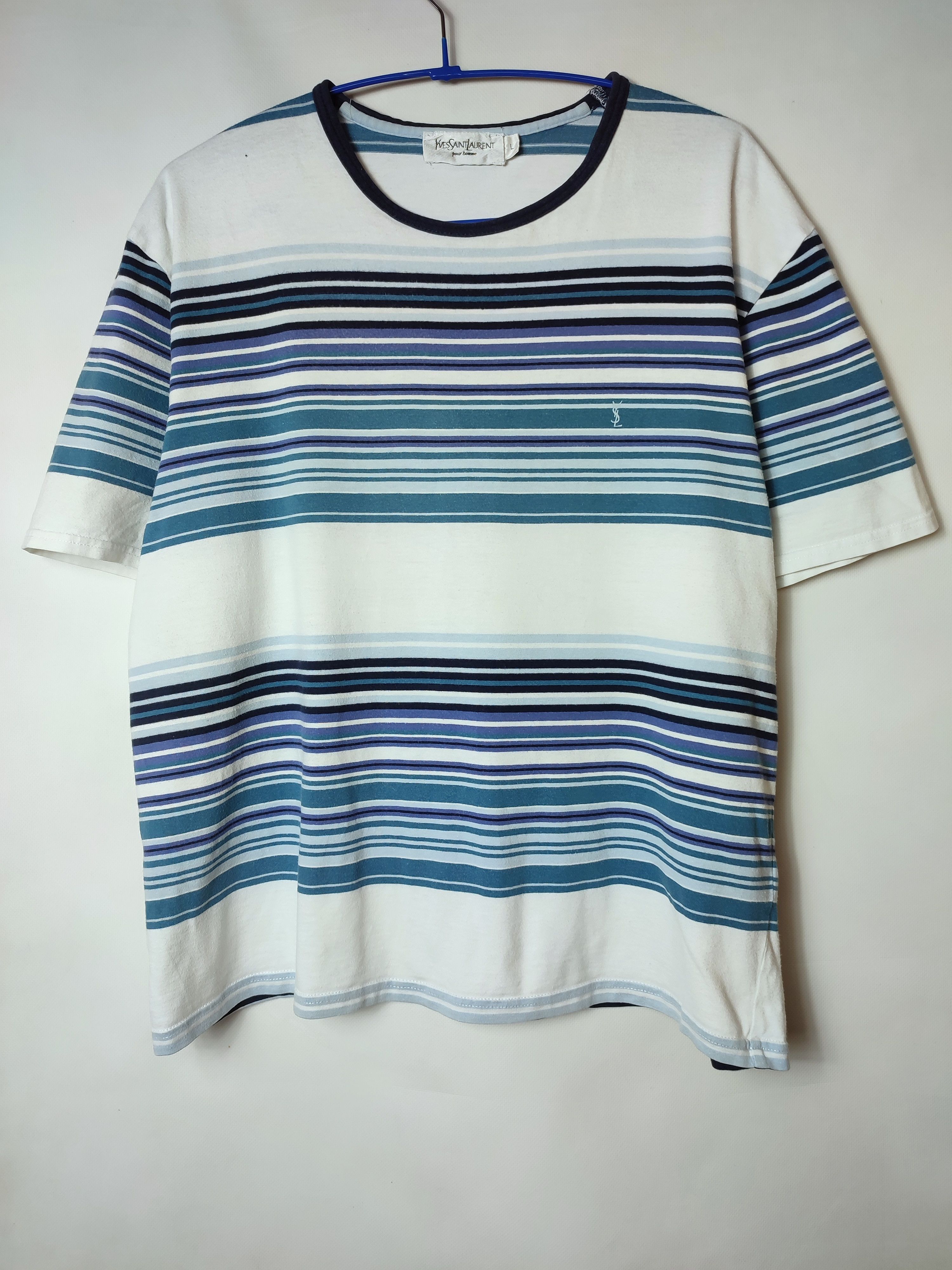 Vintage Vintage Ysl striped t shirt Size US S / EU 44-46 / 1 - 2 Thumbnail