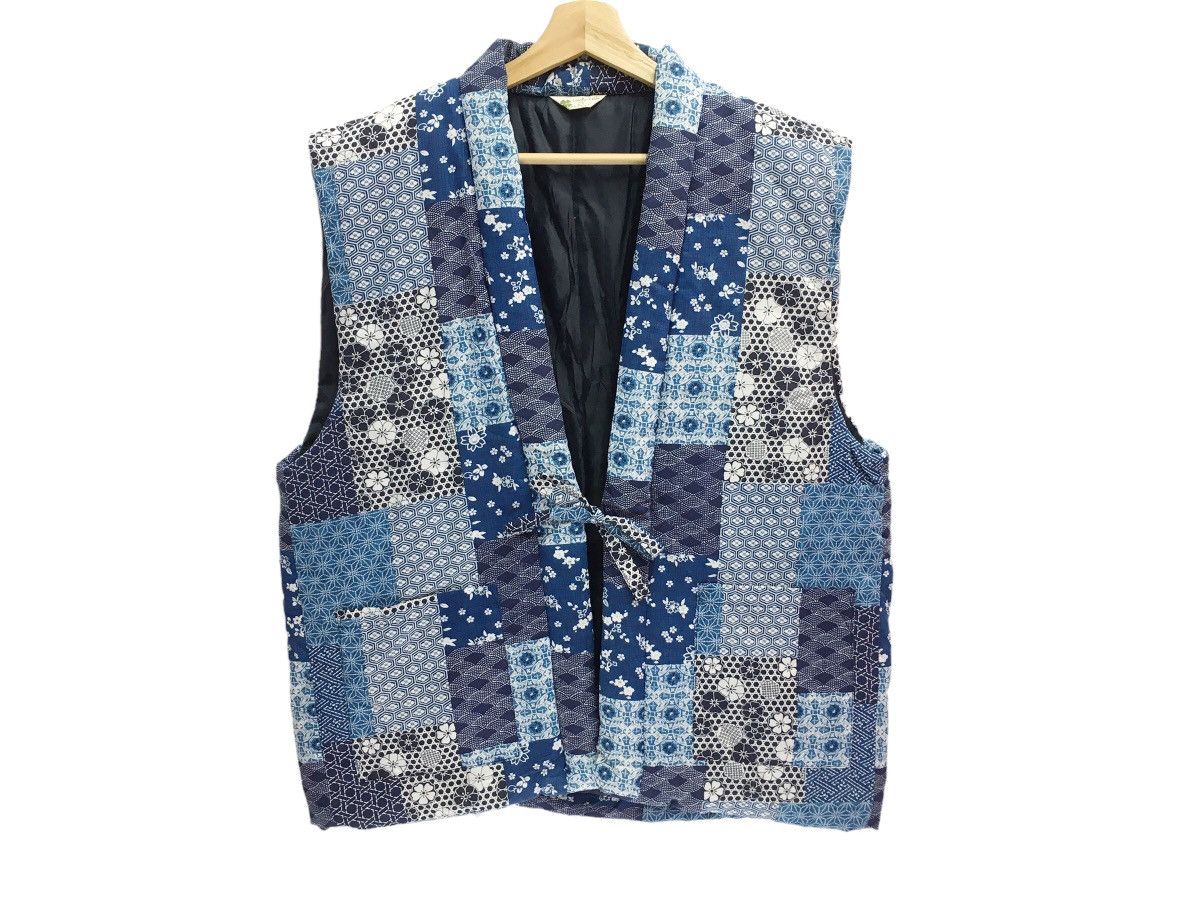 Patchwork Vest Sweater Japanese Brand Traditional