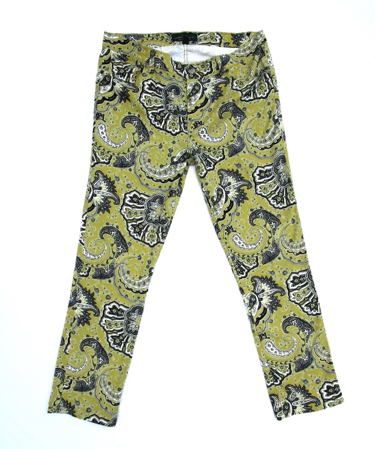Lauren Ralph Lauren × Ralph Lauren Ralph Lauren milano yellow paisley floral print slimfit leg Size US 30 / EU 46 - 1 Thumbnail