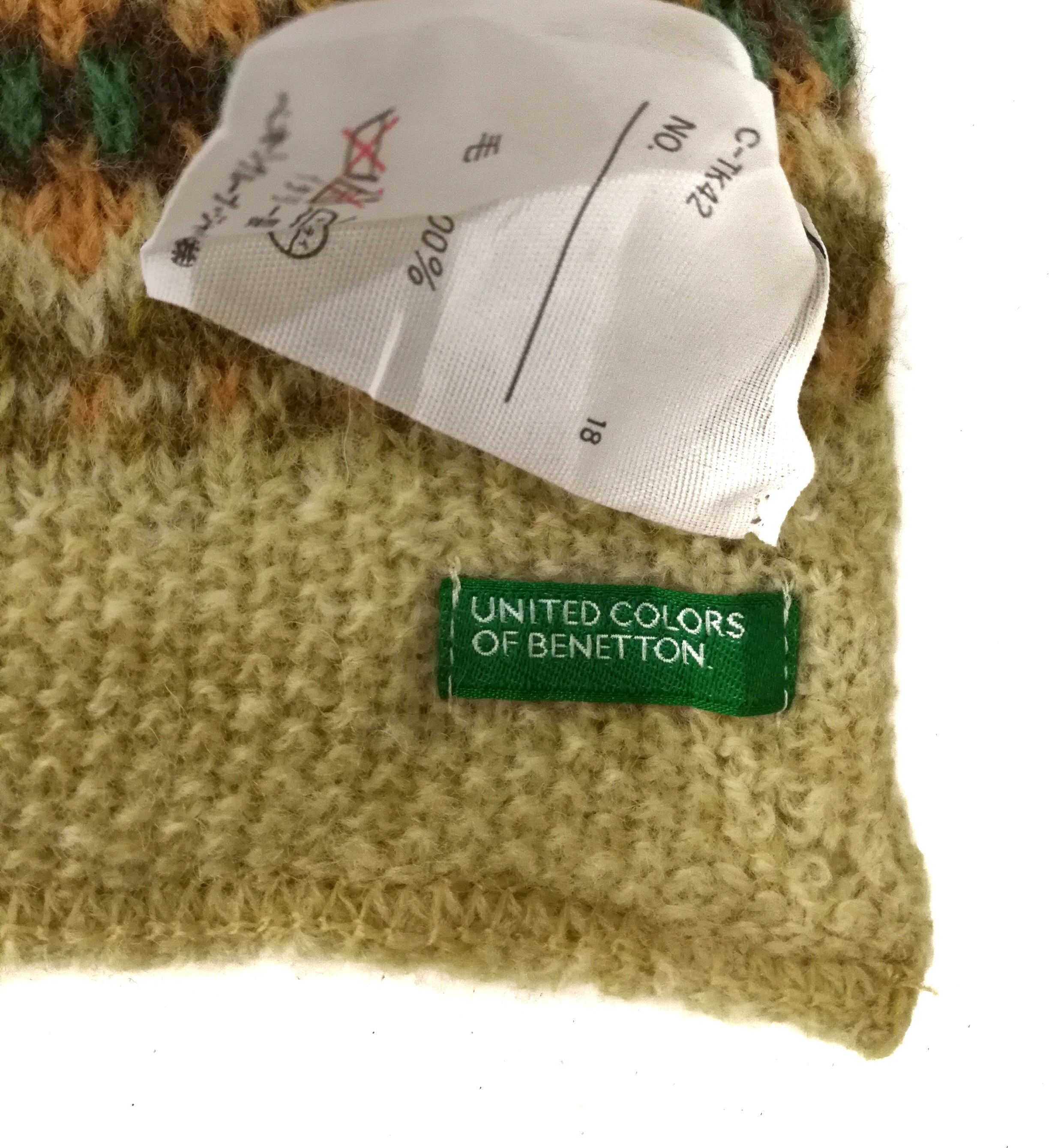 Benetton × United Colors Of Benetton Benetton wool scarf very good Condition (SB045) Size ONE SIZE - 4 Thumbnail