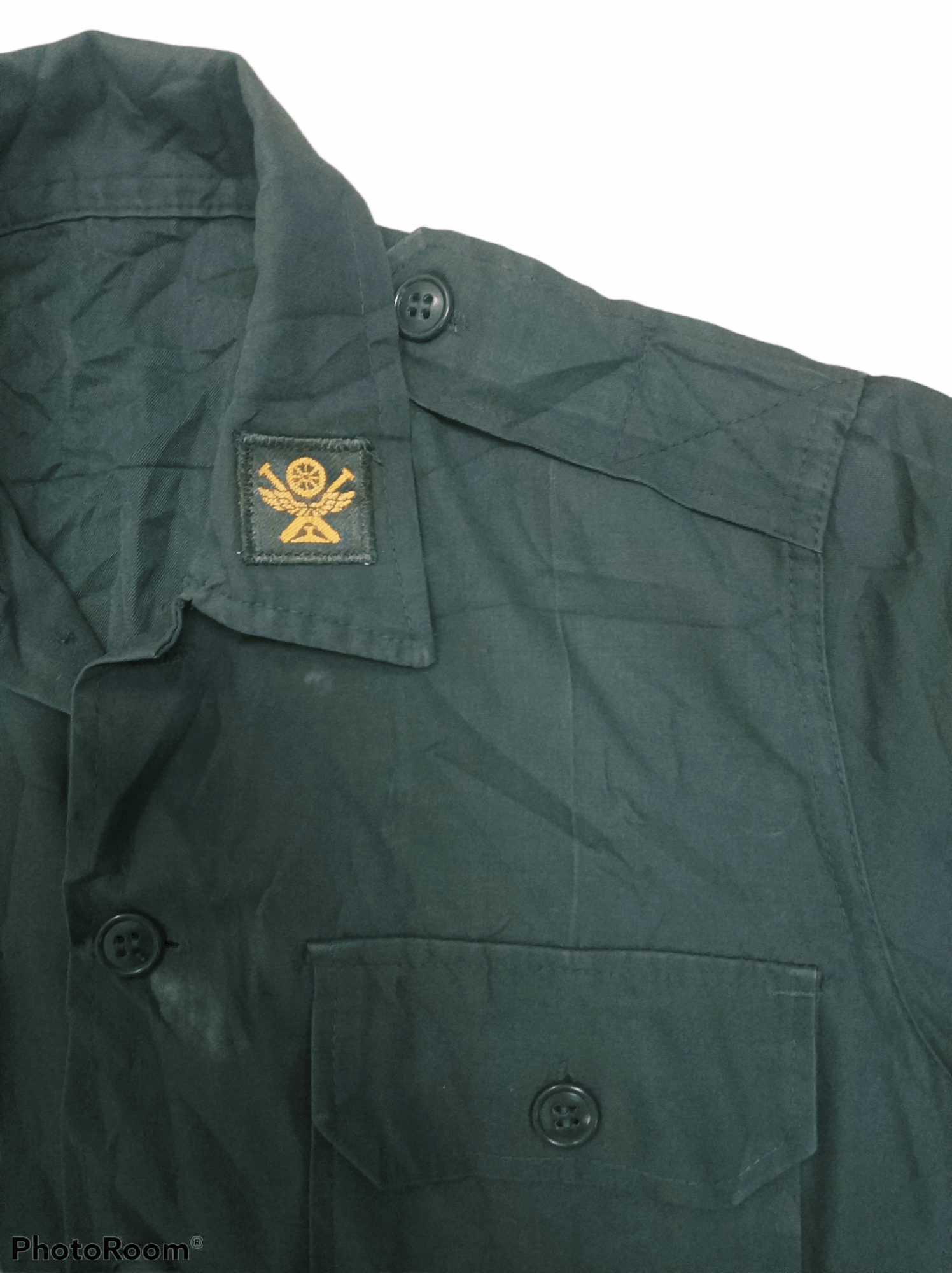 Japanese Brand 🔥Vintage Army Green Uniform Overshirts Size US S / EU 44-46 / 1 - 3 Thumbnail