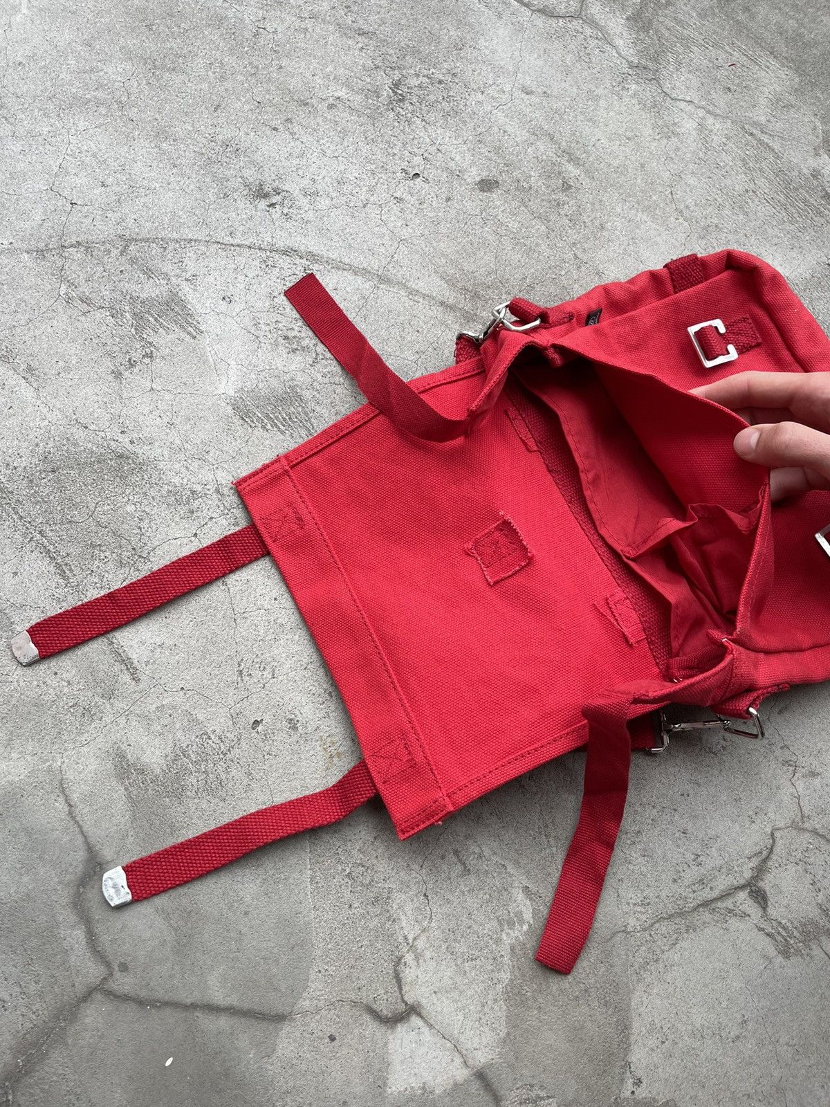 Vintage Red Haversack Messenger Bag Size ONE SIZE - 8 Thumbnail