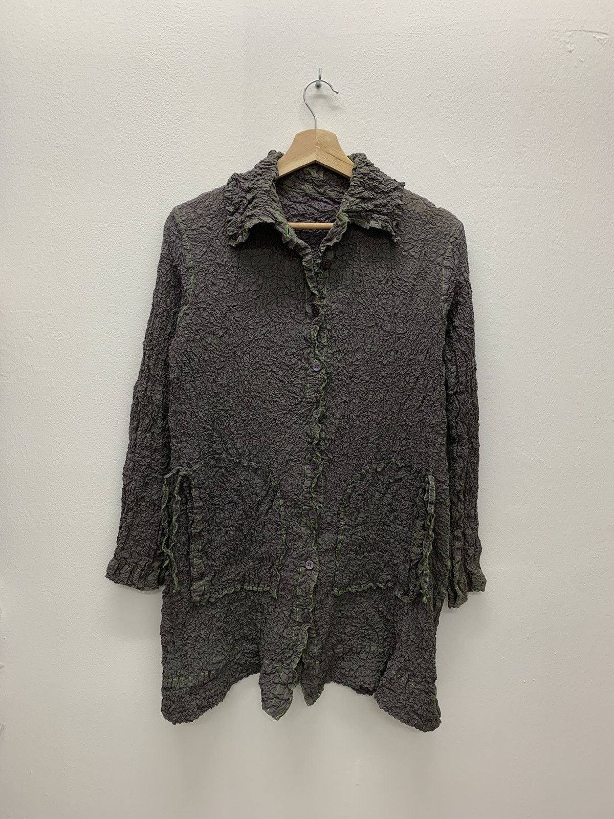 Issey Miyake Issey Miyake Wrinkles Long Cardigan Light Jacket Size US S / EU 44-46 / 1 - 1 Thumbnail