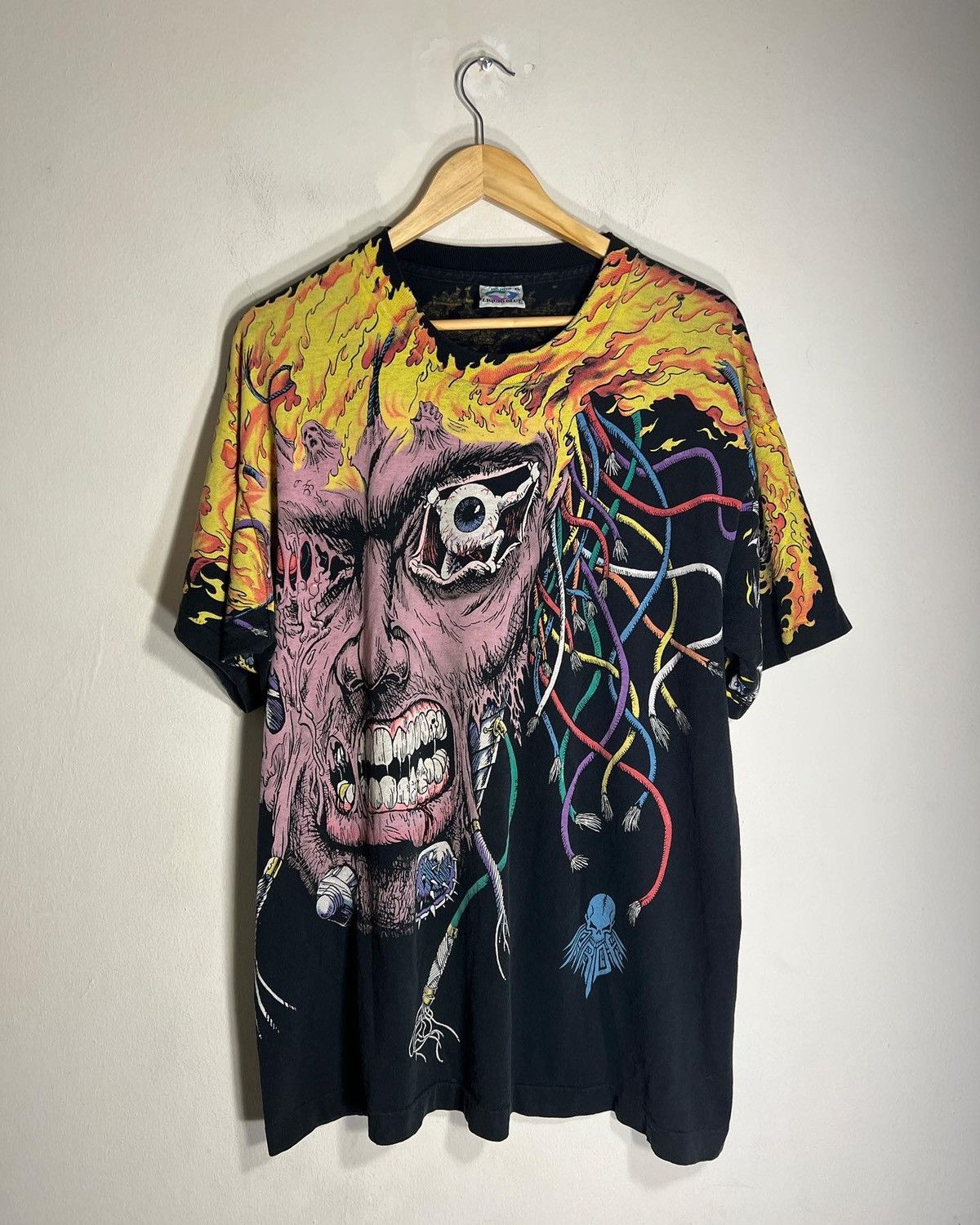 image of Weapon X Liquid Blue All Over Print T Shirt in Black, Men's (Size XL)