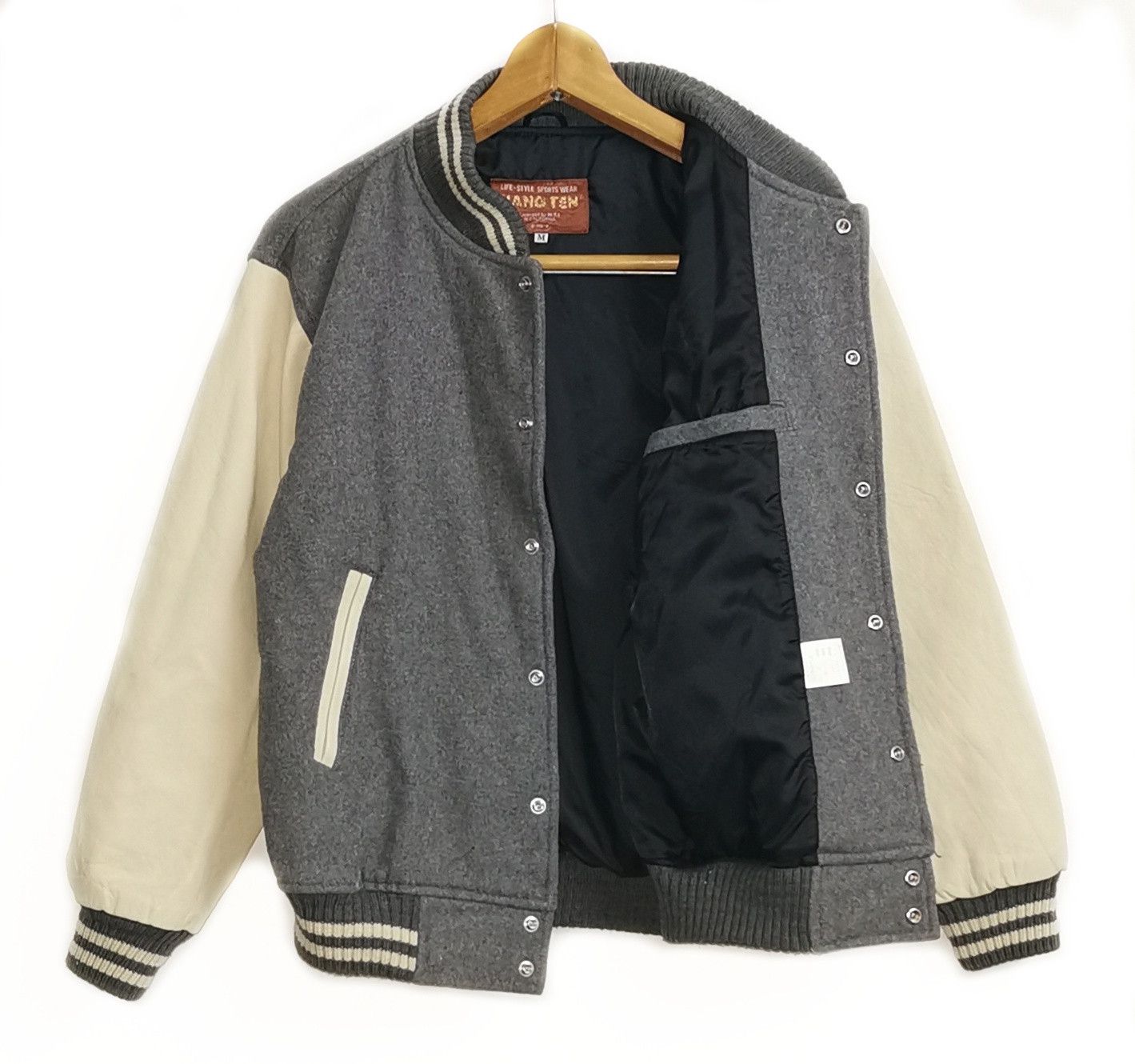 Hang Ten Hang Ten Leather Wool Varsity Jacket Size US M / EU 48-50 / 2 - 5 Thumbnail