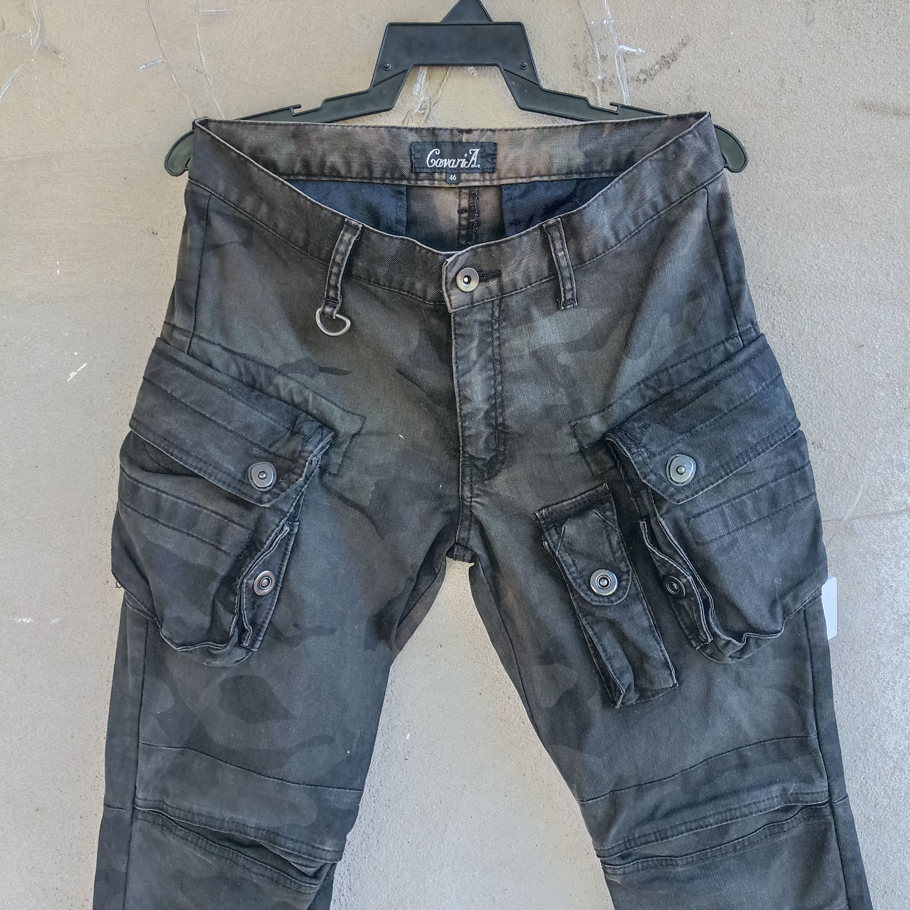 Japanese Brand Faded Camo Cavari A Black Multipocket Cargo Pant Size US 30 / EU 46 - 2 Thumbnail