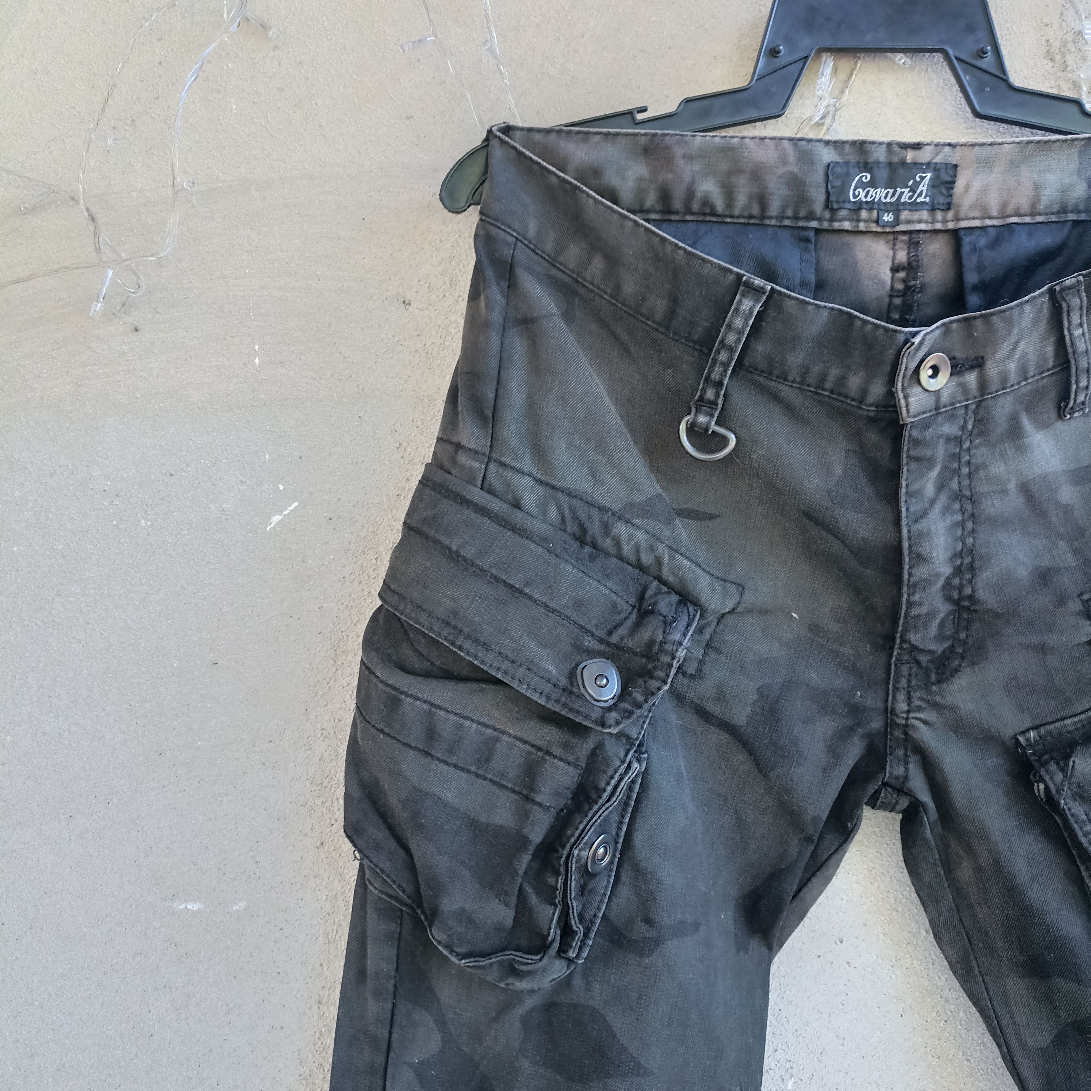 Japanese Brand Faded Camo Cavari A Black Multipocket Cargo Pant Size US 30 / EU 46 - 5 Thumbnail