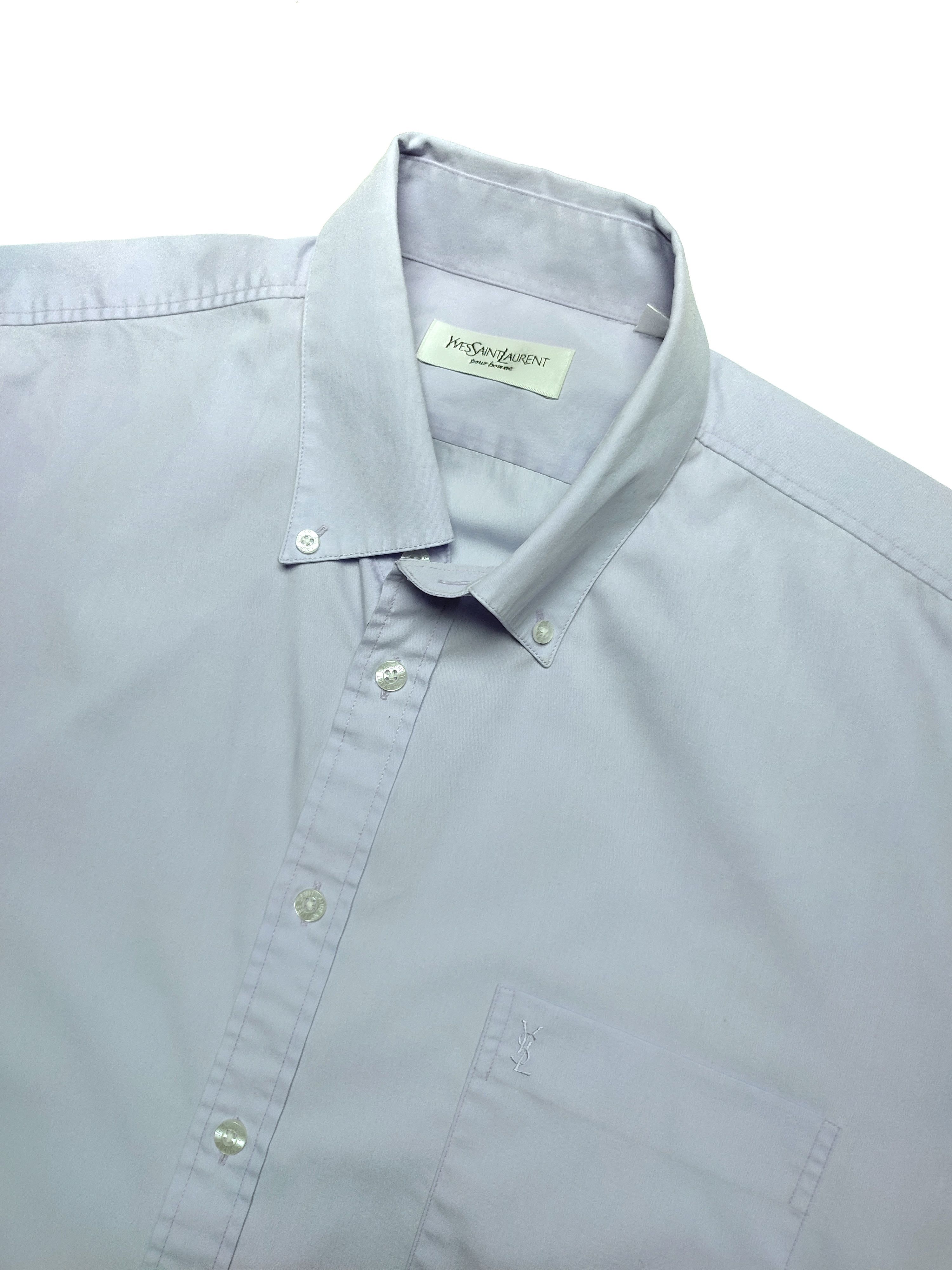 Yves Saint Laurent Vintage YSL purple button shirt Size US XL / EU 56 / 4 - 3 Thumbnail