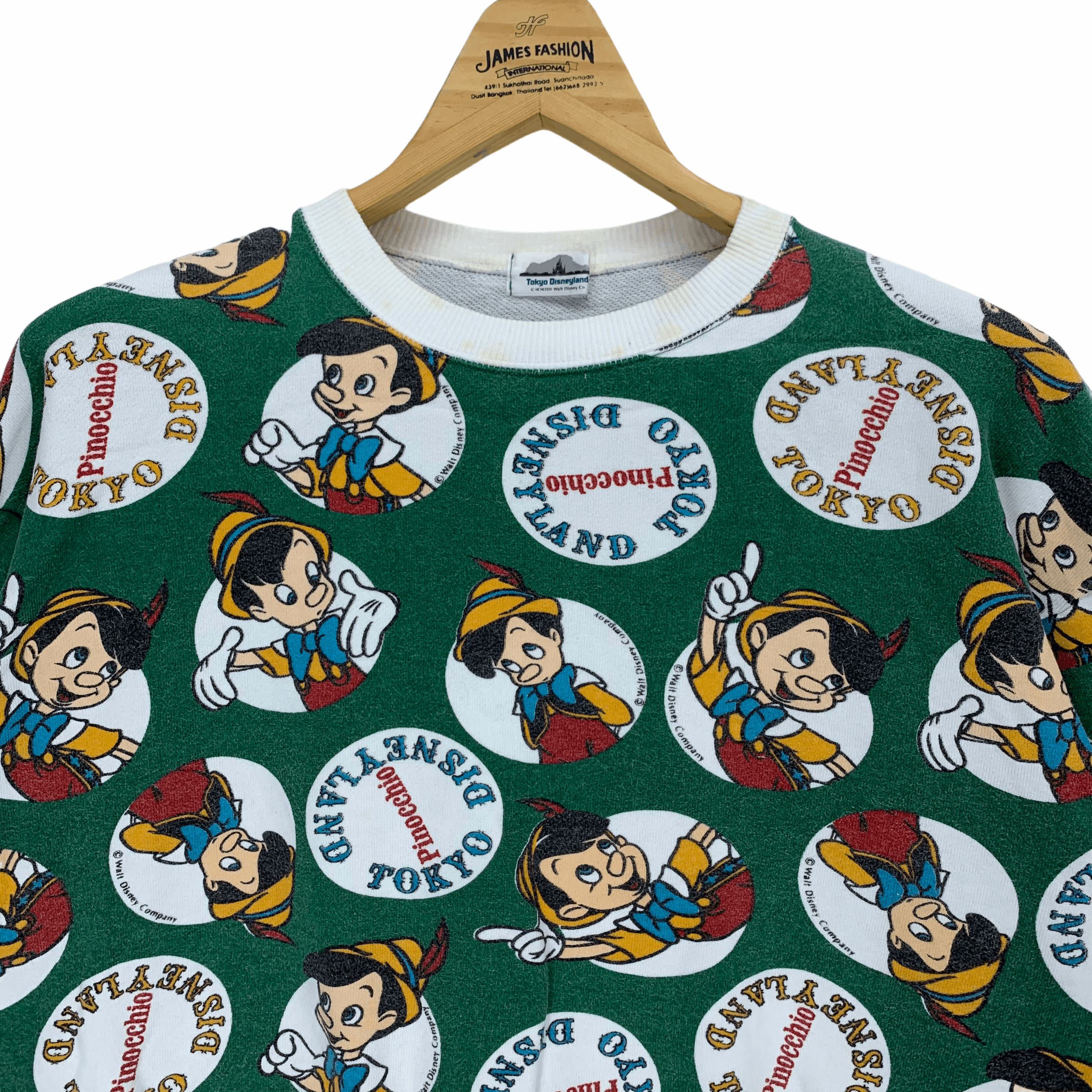 Japanese Brand Tokyo Disneyland Pinocchio Cropped Sweatshirt #2985-112 Size M / US 6-8 / IT 42-44 - 2 Thumbnail