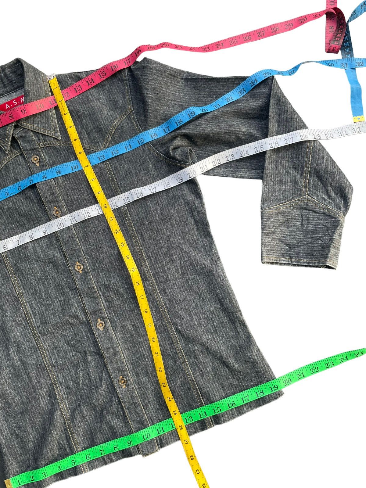 Japanese Brand ASM Denim Shirt Size US M / EU 48-50 / 2 - 12 Thumbnail