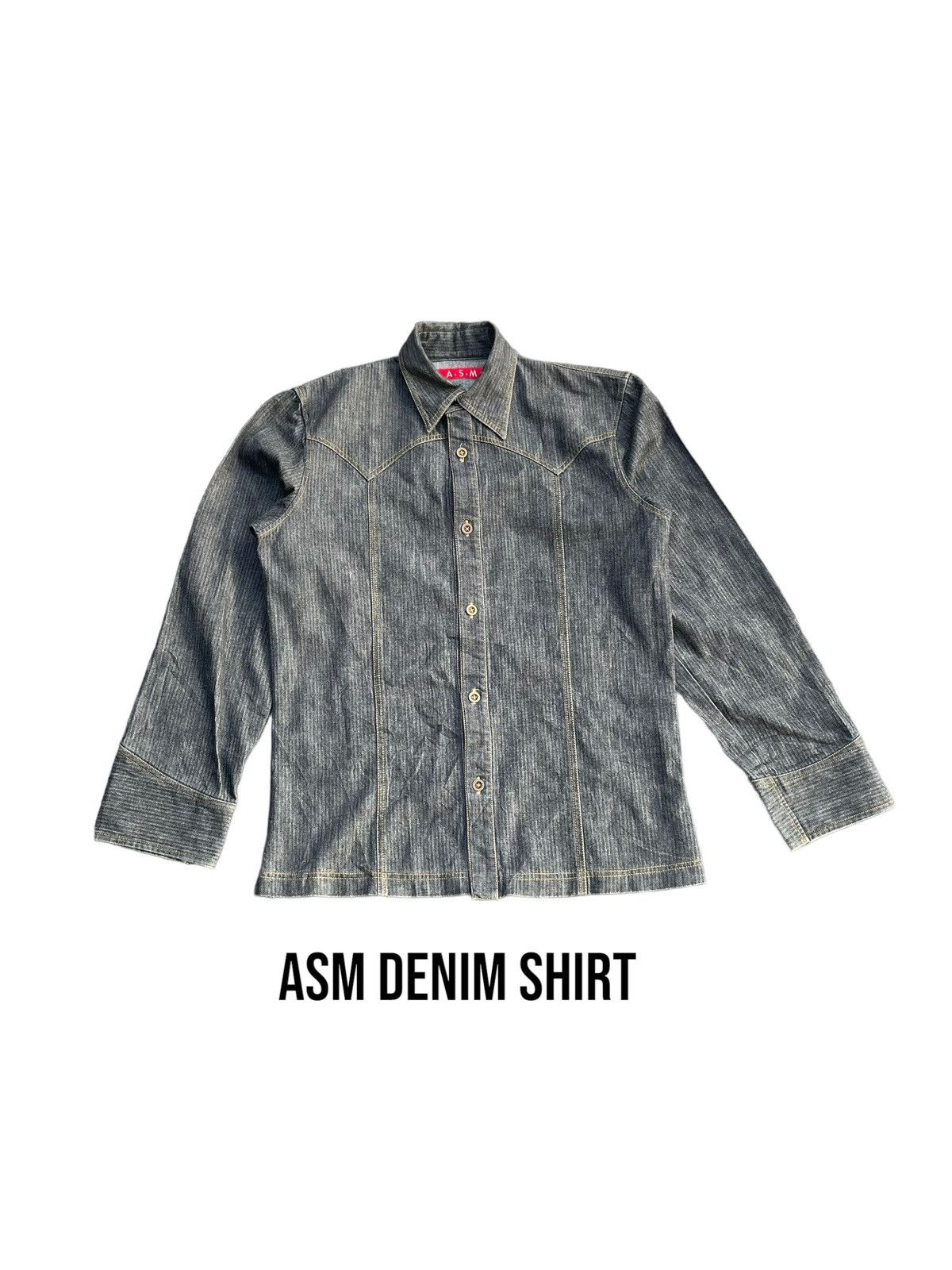 Japanese Brand ASM Denim Shirt Size US M / EU 48-50 / 2 - 1 Thumbnail