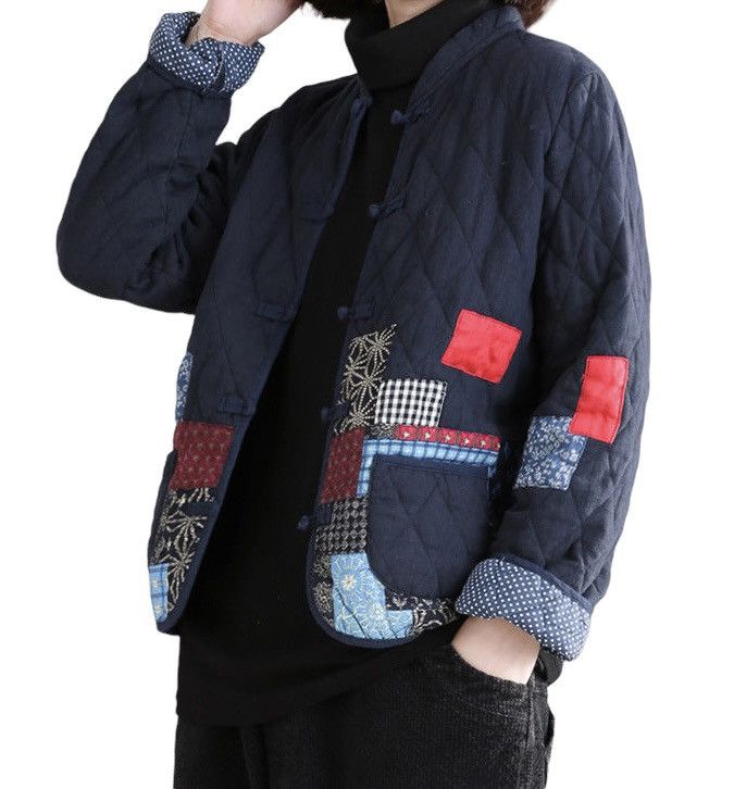 image of Sashiko Boro Japan Patchwork Inspired Kapital Style in Indigo Blue, Men's (Size Medium)