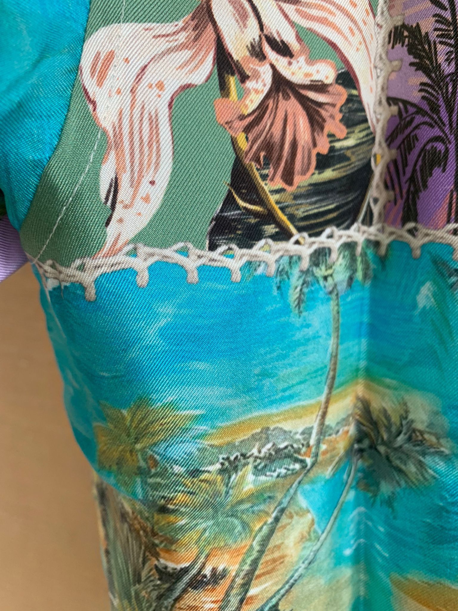 Amiri Hawaiin Patchwork Shirt in Purple Green Size US L / EU 52-54 / 3 - 17 Thumbnail