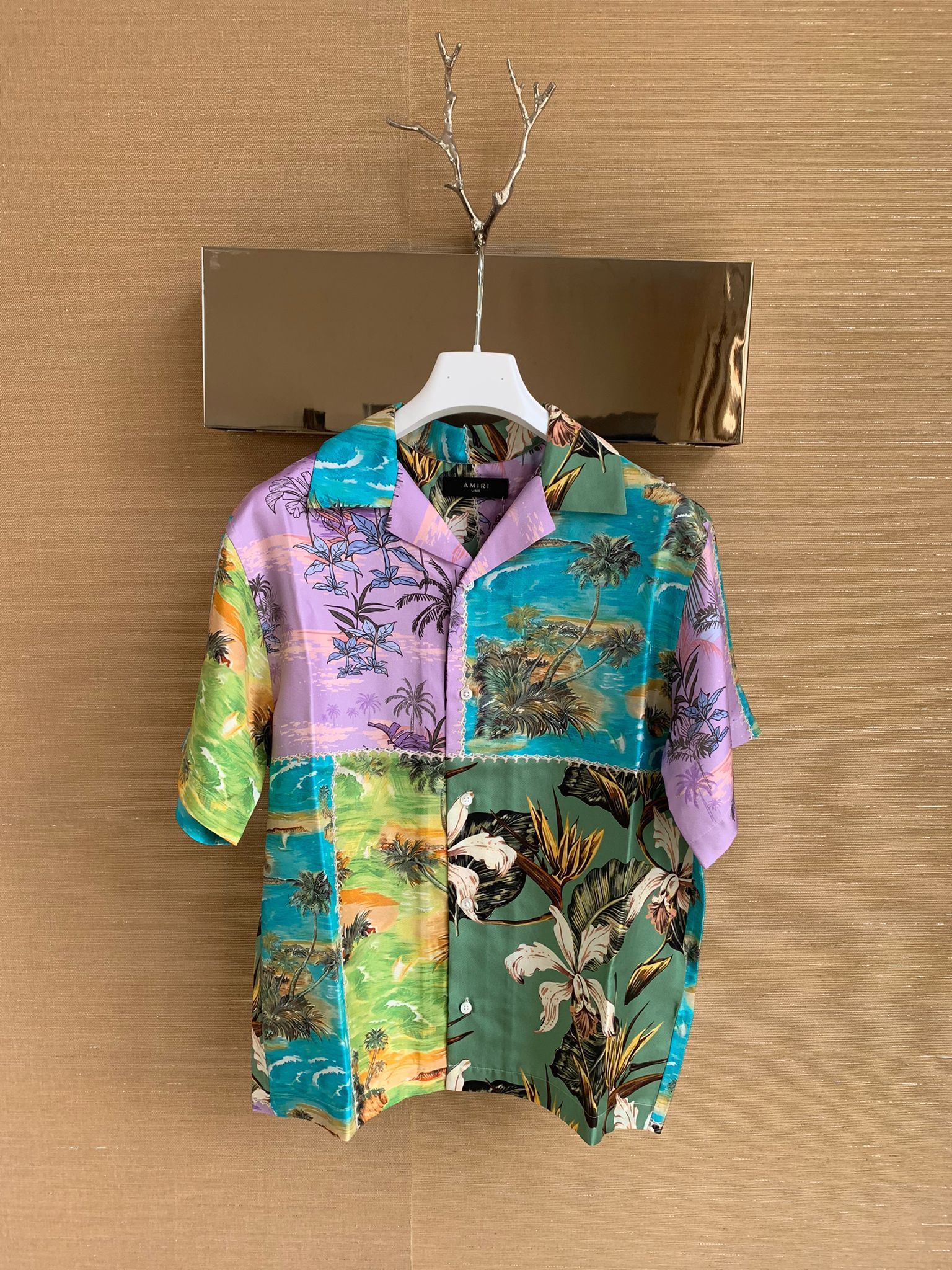 Amiri Hawaiin Patchwork Shirt in Purple Green Size US L / EU 52-54 / 3 - 11 Thumbnail