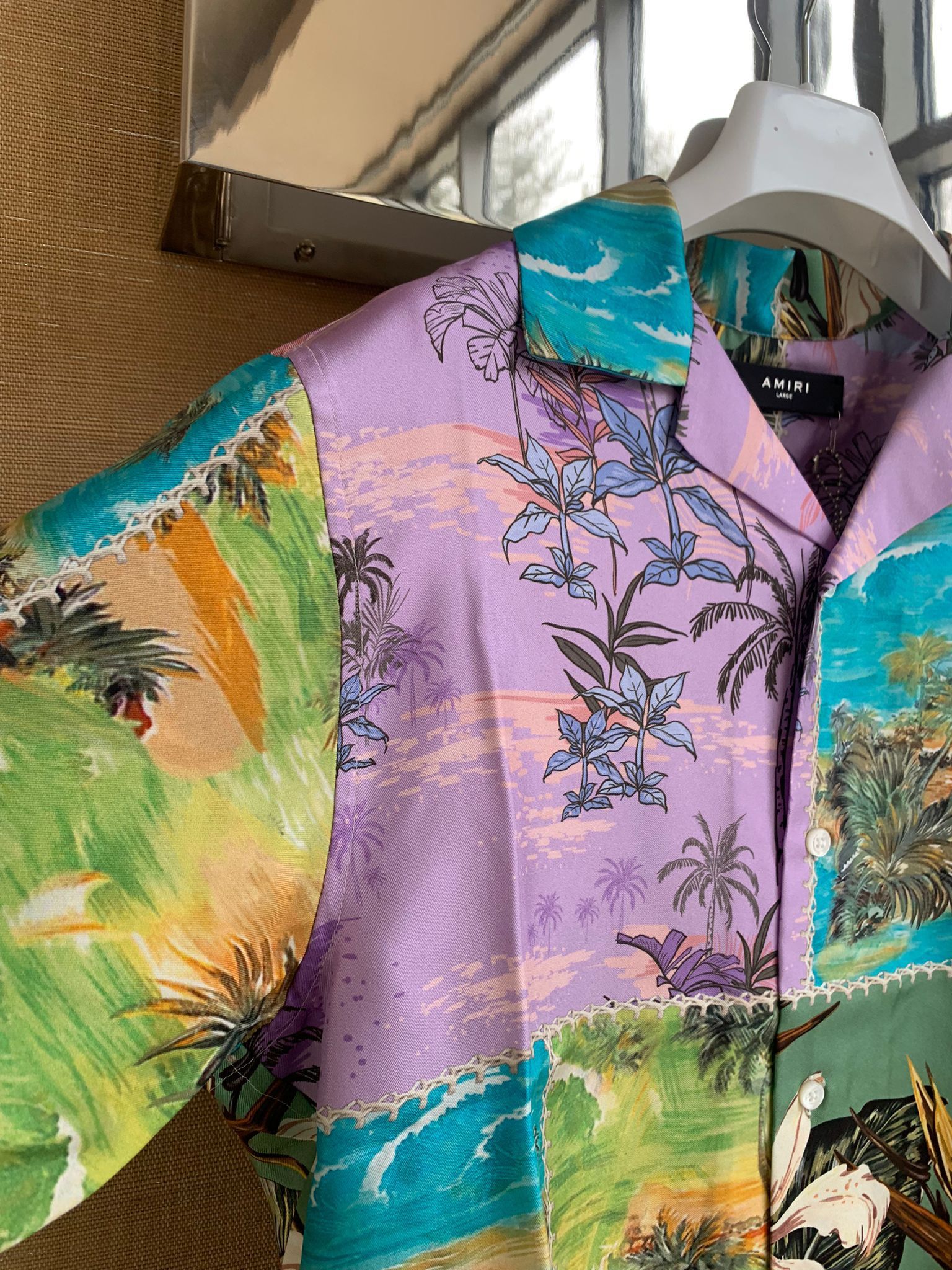 Amiri Hawaiin Patchwork Shirt in Purple Green Size US L / EU 52-54 / 3 - 6 Thumbnail