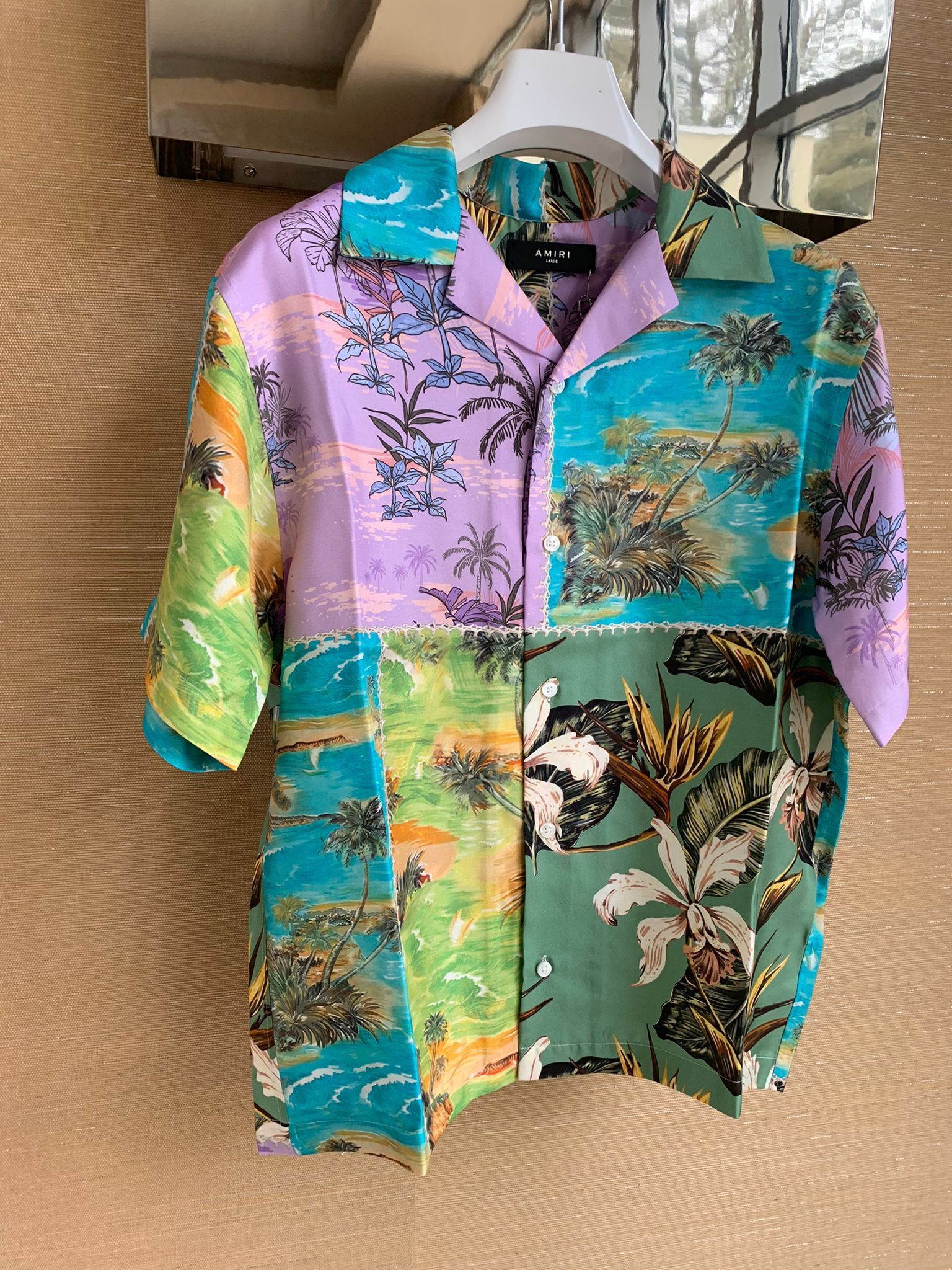 Amiri Hawaiin Patchwork Shirt in Purple Green Size US L / EU 52-54 / 3 - 4 Thumbnail