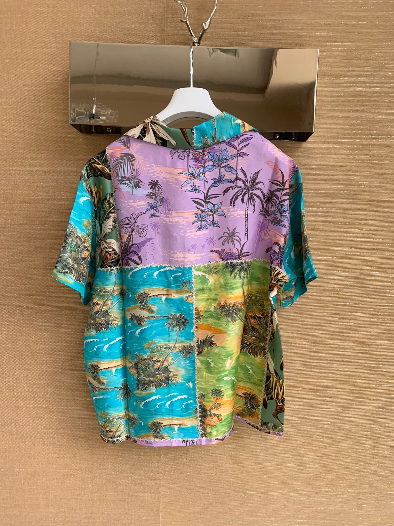 Amiri Hawaiin Patchwork Shirt in Purple Green Size US L / EU 52-54 / 3 - 15 Thumbnail