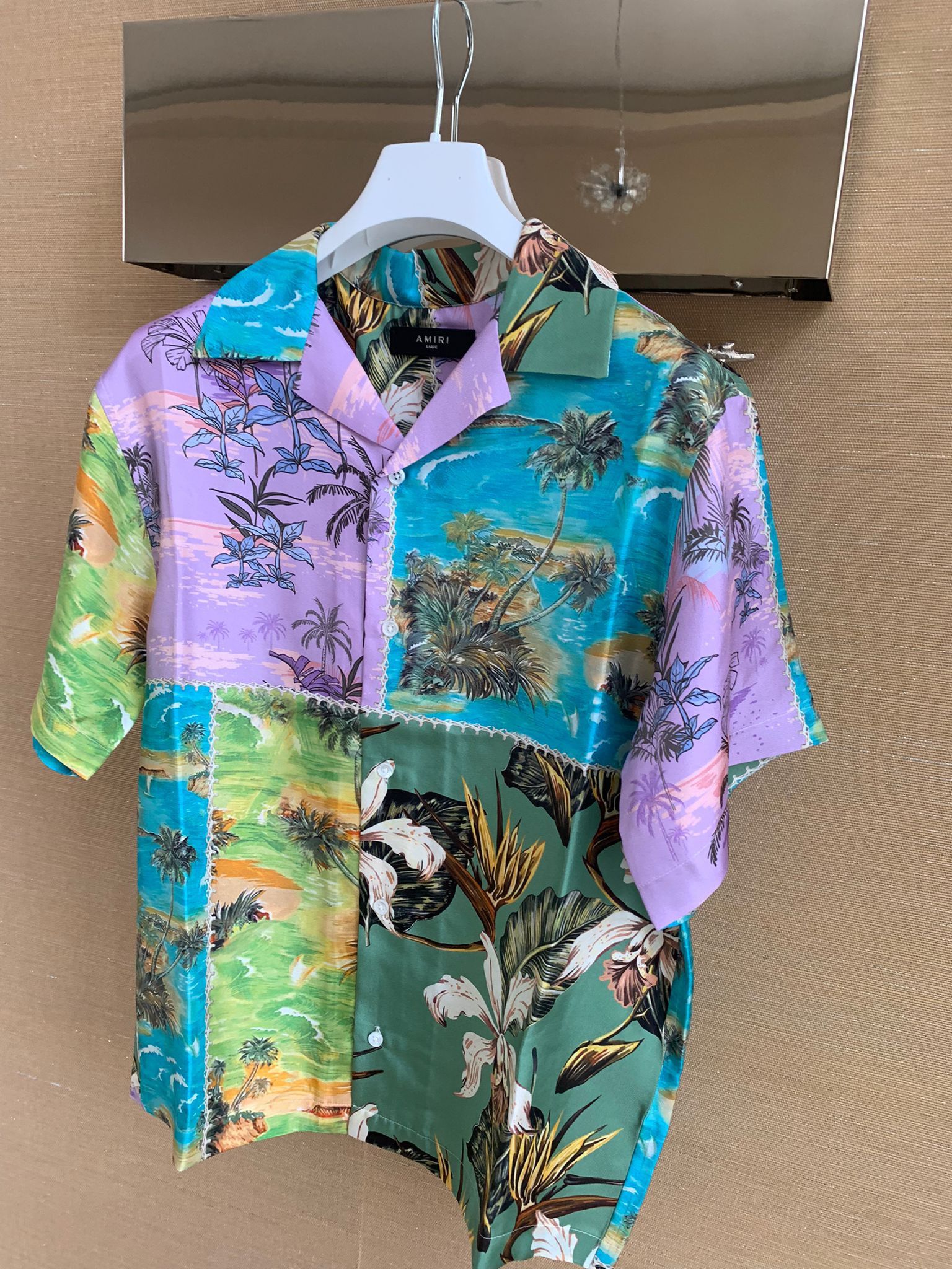 Amiri Hawaiin Patchwork Shirt in Purple Green Size US L / EU 52-54 / 3 - 10 Thumbnail