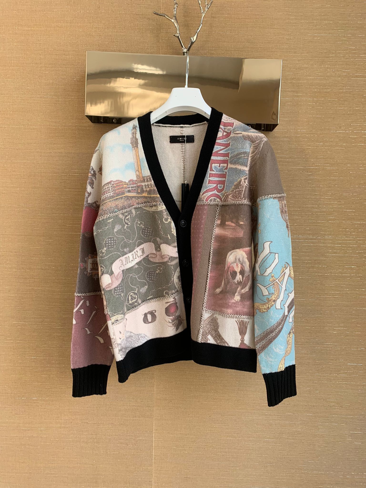 image of Amiri Souvenir Patchwork Hoodie In Multicolor, Men's (Size Medium)
