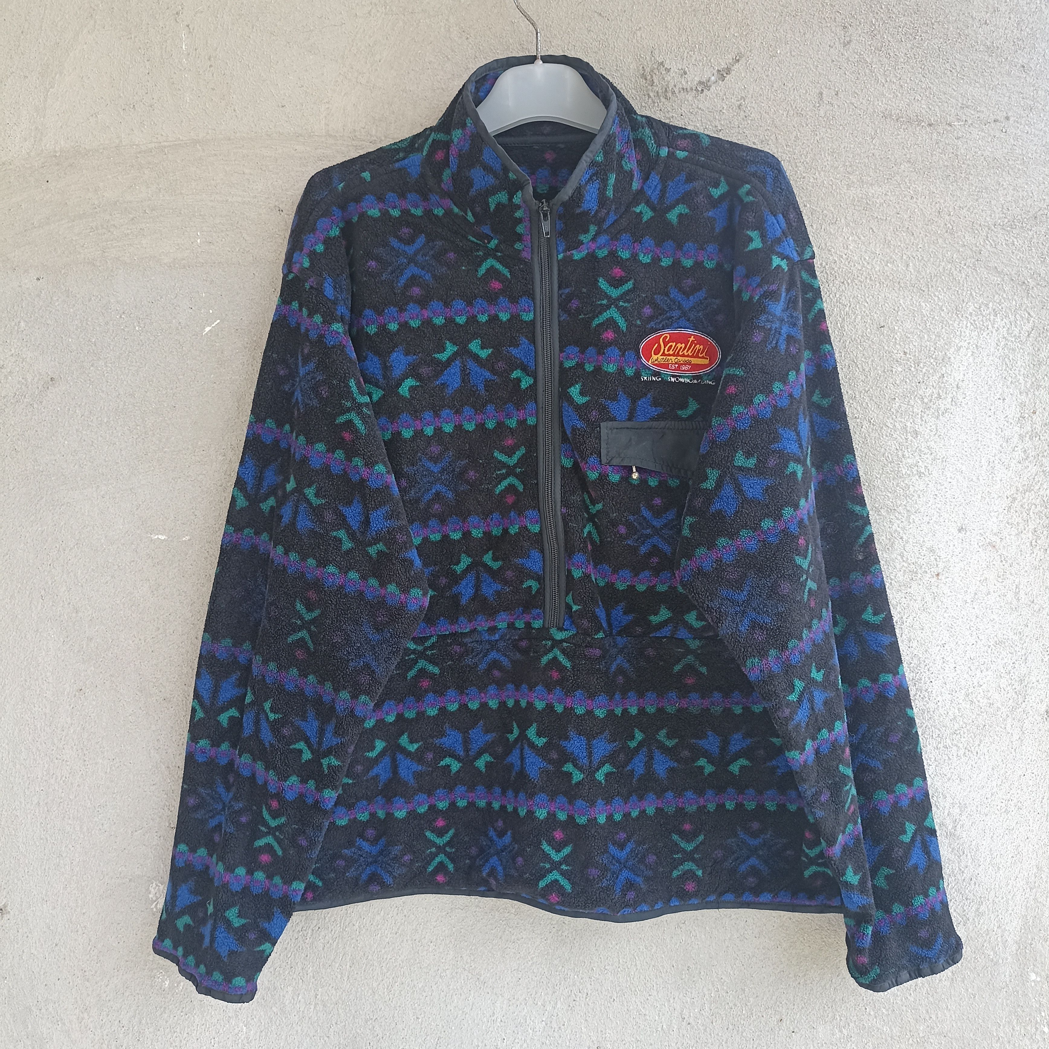 Vintage Santini Ski Snowboard Surf Fleece Sweater Size US XL / EU 56 / 4 - 1 Thumbnail