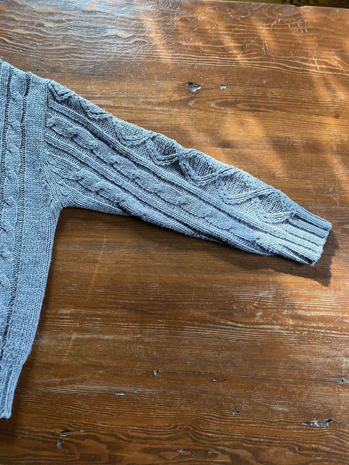 Vintage Vintage 80’s Thane Gray Cable Knit Fisherman Style Sweater Size US L / EU 52-54 / 3 - 5 Thumbnail