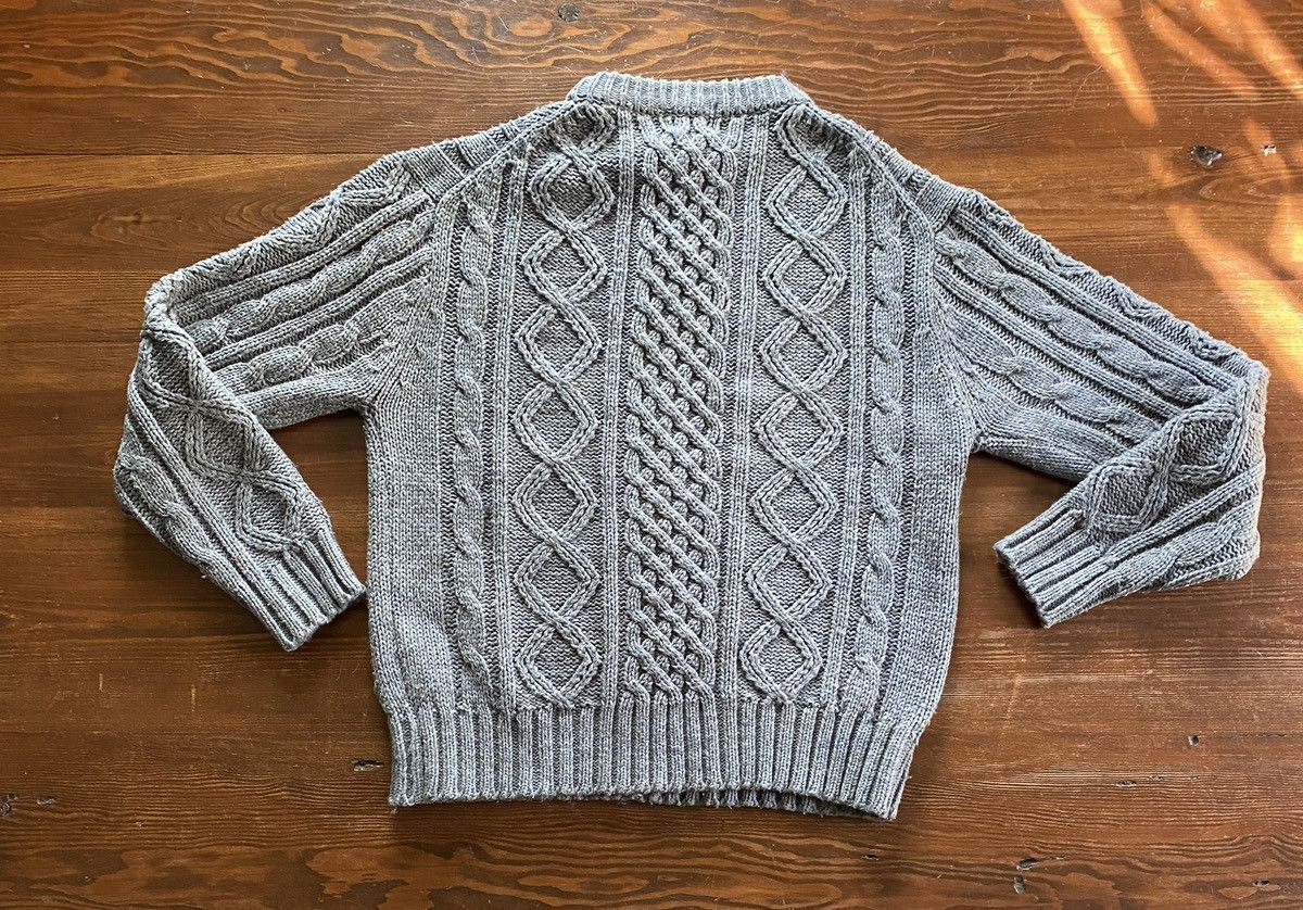 Vintage Vintage 80’s Thane Gray Cable Knit Fisherman Style Sweater Size US L / EU 52-54 / 3 - 7 Thumbnail