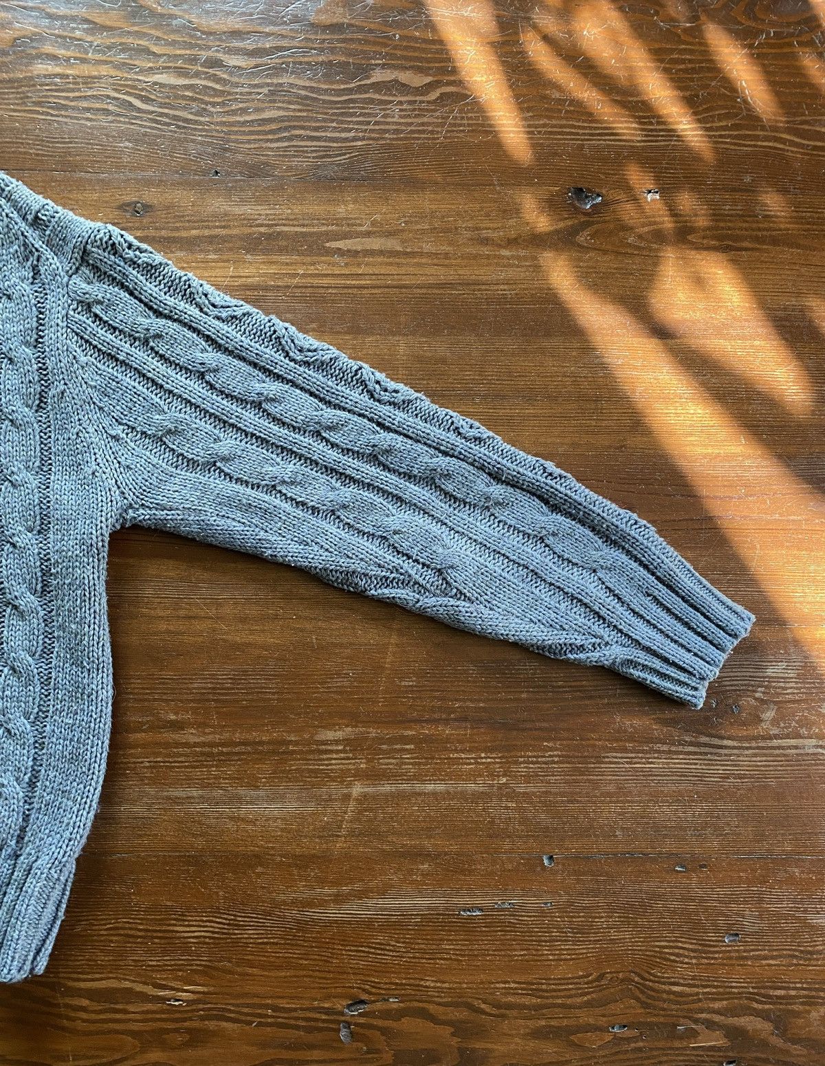 Vintage Vintage 80’s Thane Gray Cable Knit Fisherman Style Sweater Size US L / EU 52-54 / 3 - 9 Thumbnail