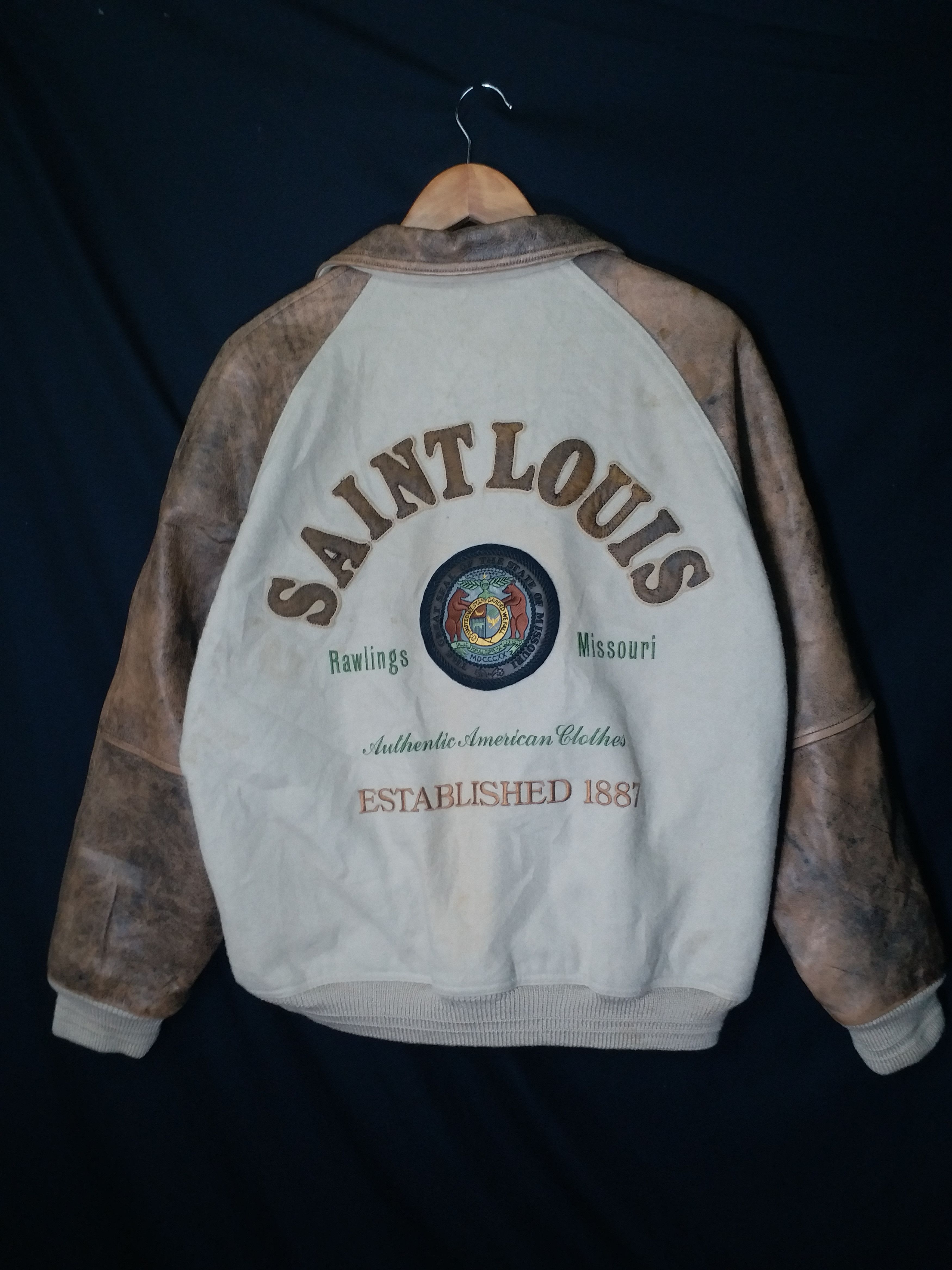 Vintage 🔥MUST GONE TODAY💥Vtg Leather Rawlings St.Louis Missouri L Size US L / EU 52-54 / 3 - 1 Thumbnail