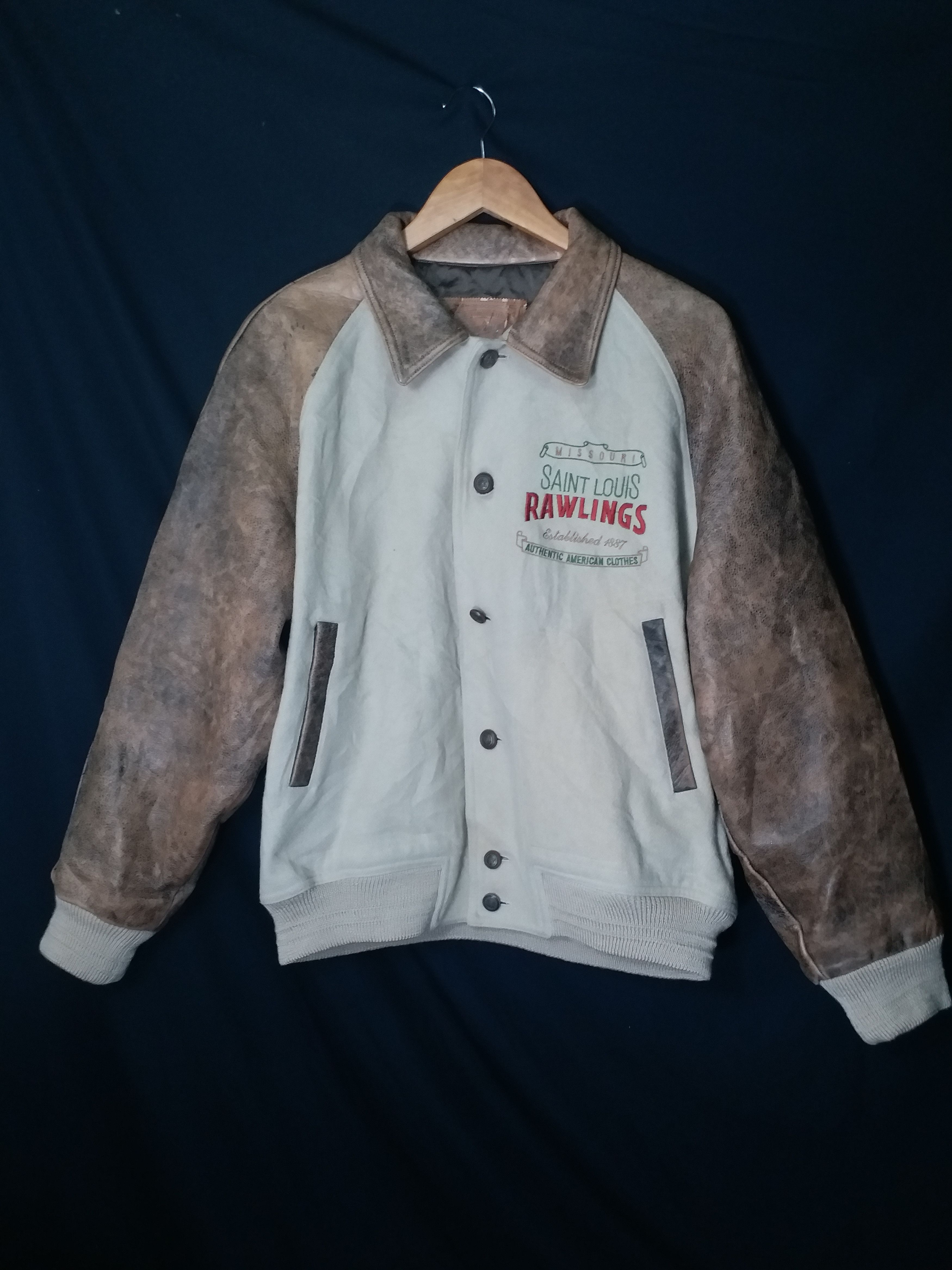 Vintage 🔥MUST GONE TODAY💥Vtg Leather Rawlings St.Louis Missouri L Size US L / EU 52-54 / 3 - 4 Thumbnail