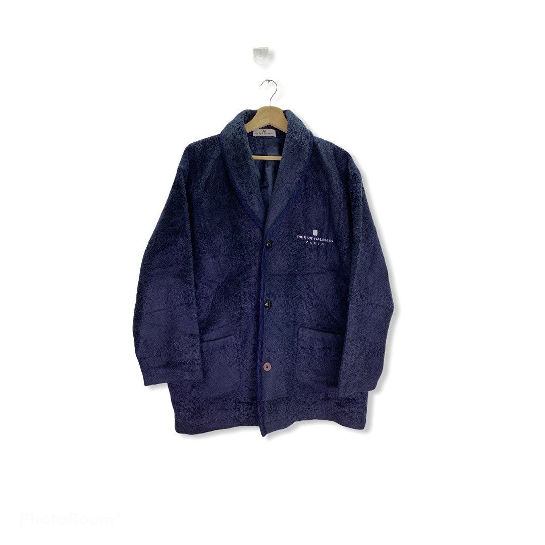 Pierre Balmain Vintage Pierre Balmain Fleece Cardigan Jacket Size US L / EU 52-54 / 3 - 1 Thumbnail