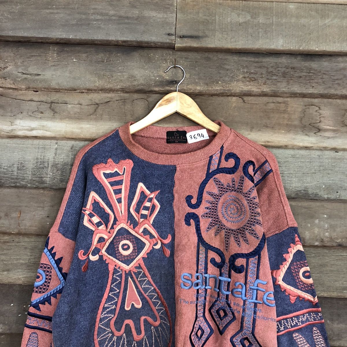 Vintage DL Santa Fe art vintage faded sweatshirt Knitwear #3694 Size US L / EU 52-54 / 3 - 9 Thumbnail