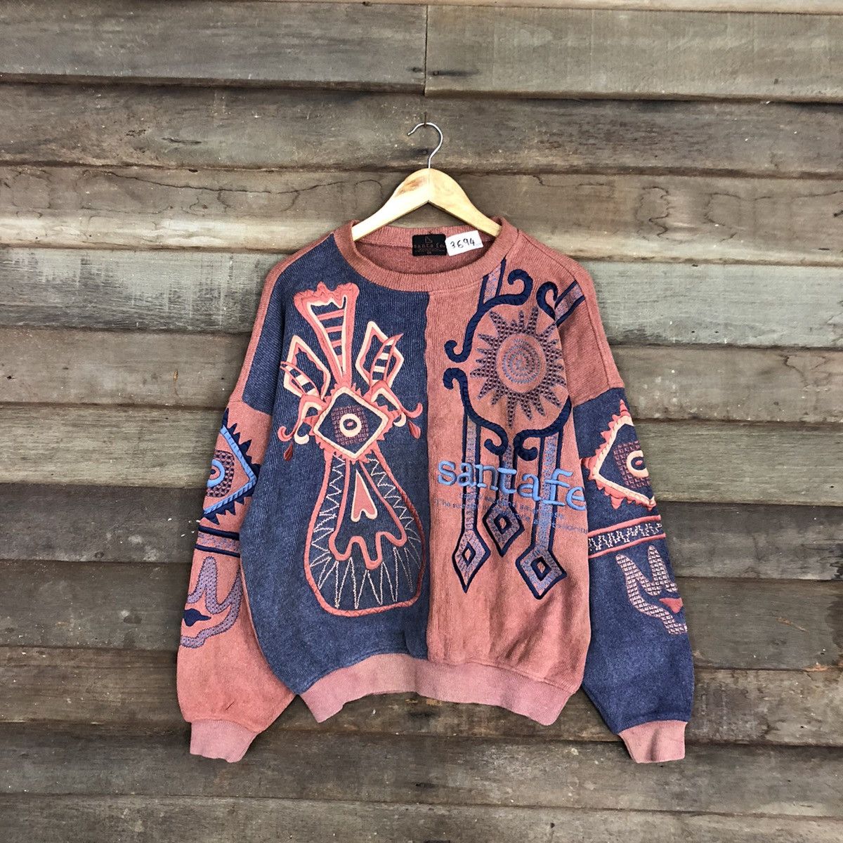 Vintage DL Santa Fe art vintage faded sweatshirt Knitwear #3694 Size US L / EU 52-54 / 3 - 1 Thumbnail